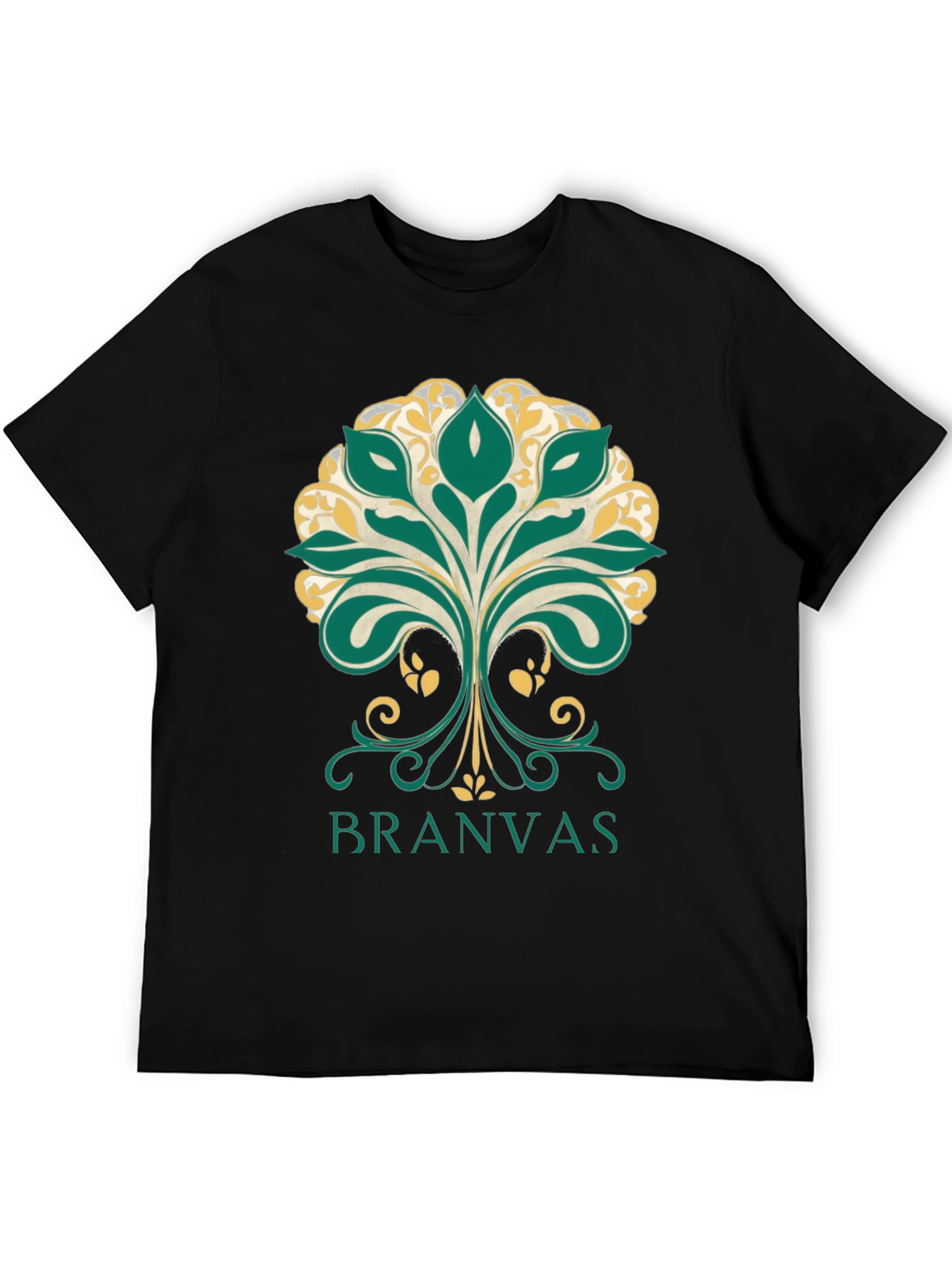 Branvas Tree Graphic Black T-Shirt