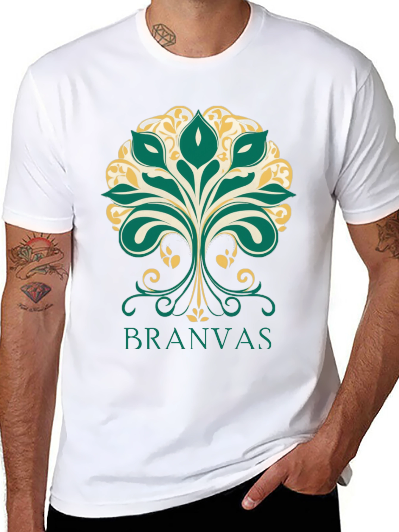 Branvas Tree Graphic Black T-Shirt