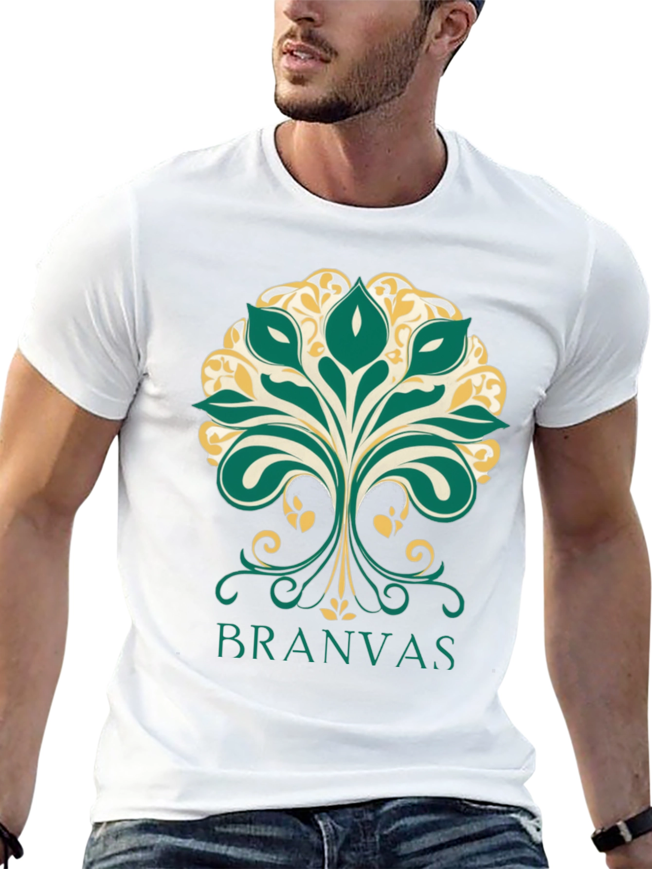 Branvas Tree Graphic Black T-Shirt