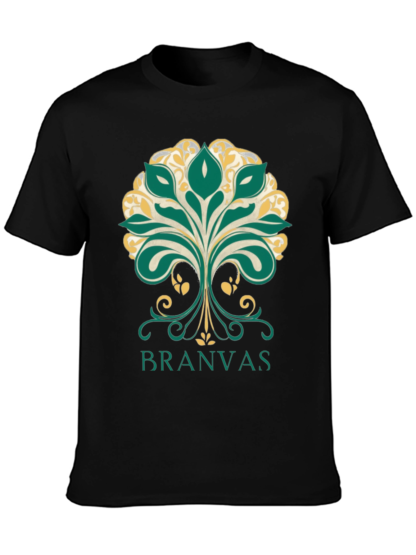 Branvas Tree Graphic Black T-Shirt