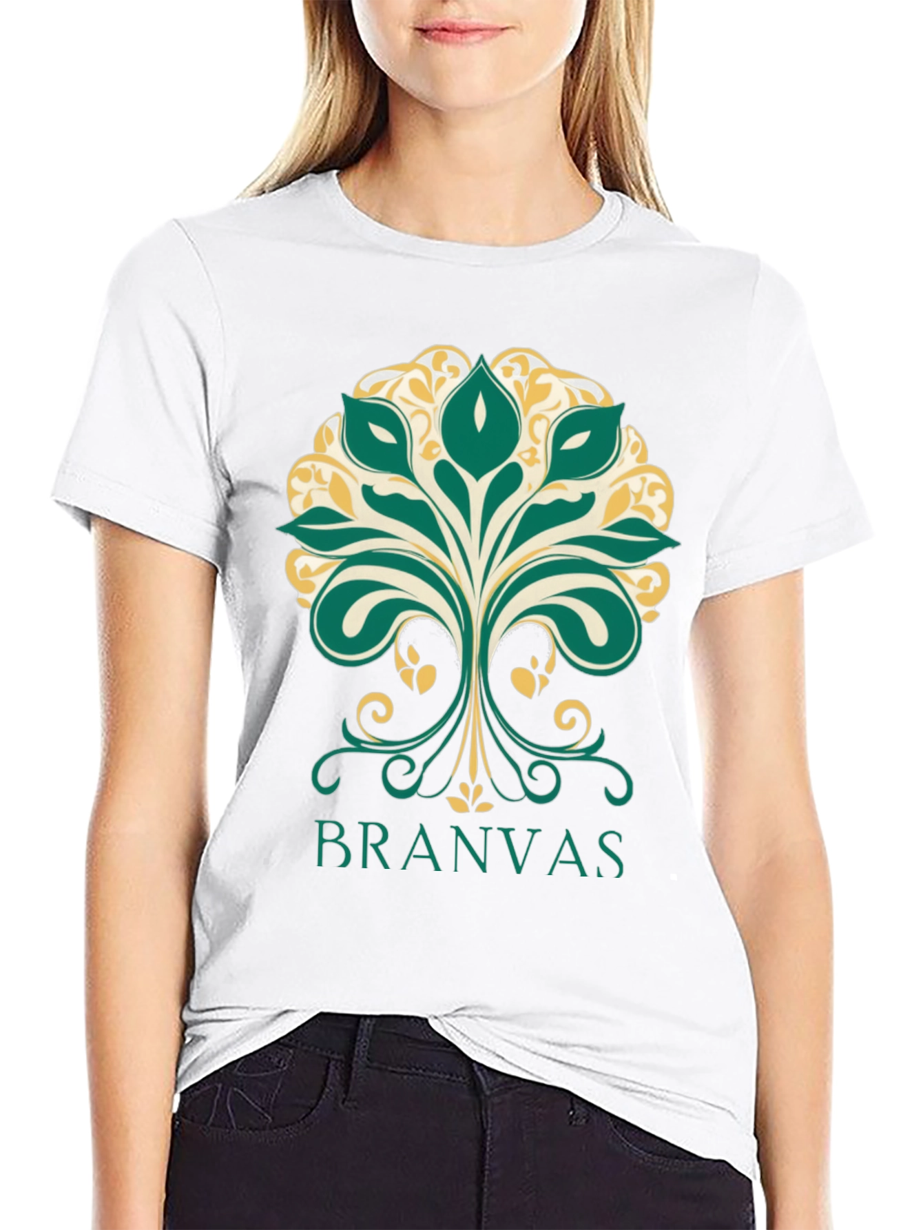 Branvas Tree Graphic Black T-Shirt