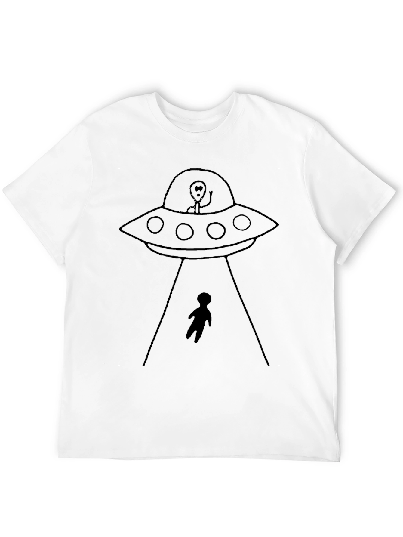 UFO Abduction Graphic Tee - Black Cotton Comfort