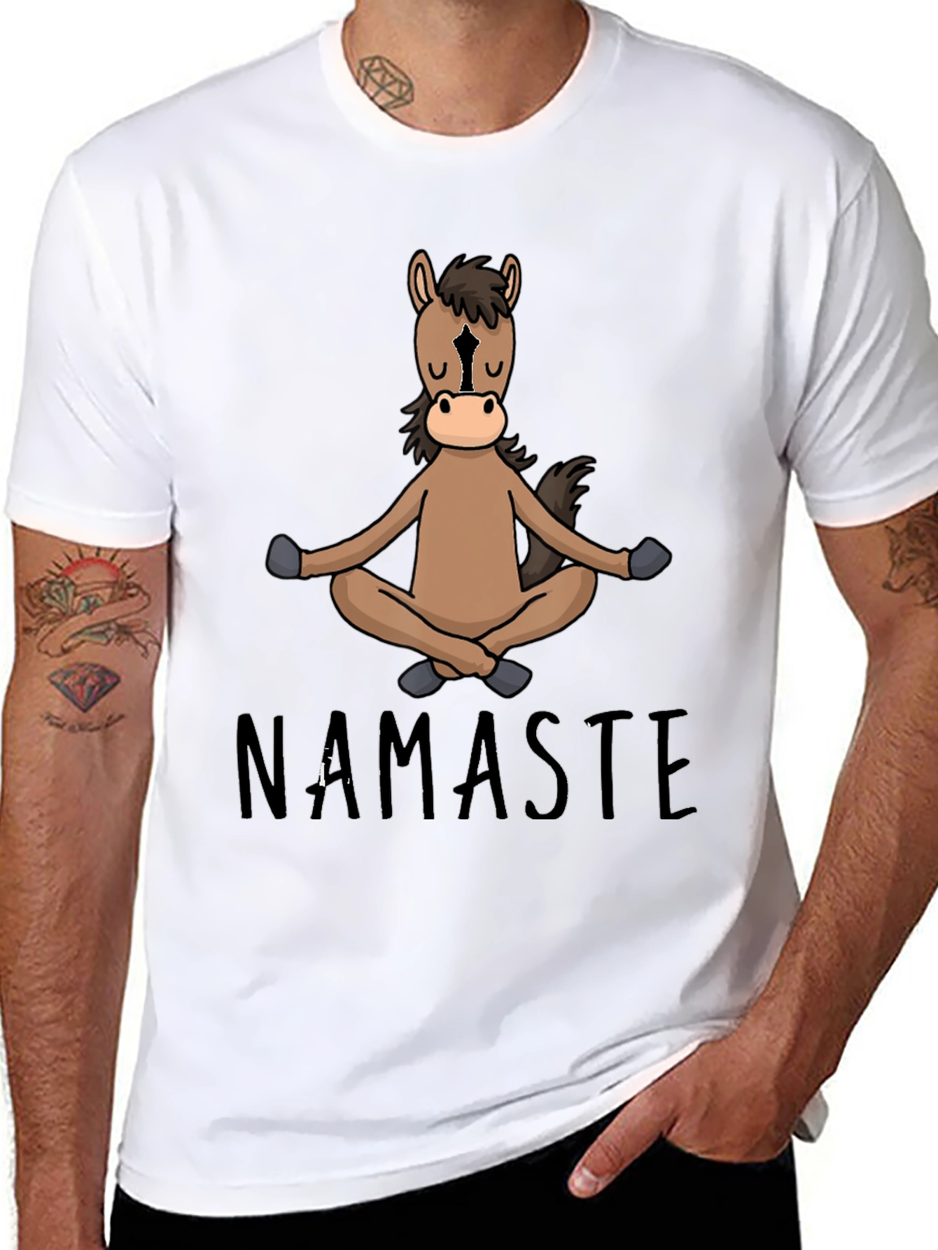 Namaste Horse Graphic Tee - Funny Yoga Shirt