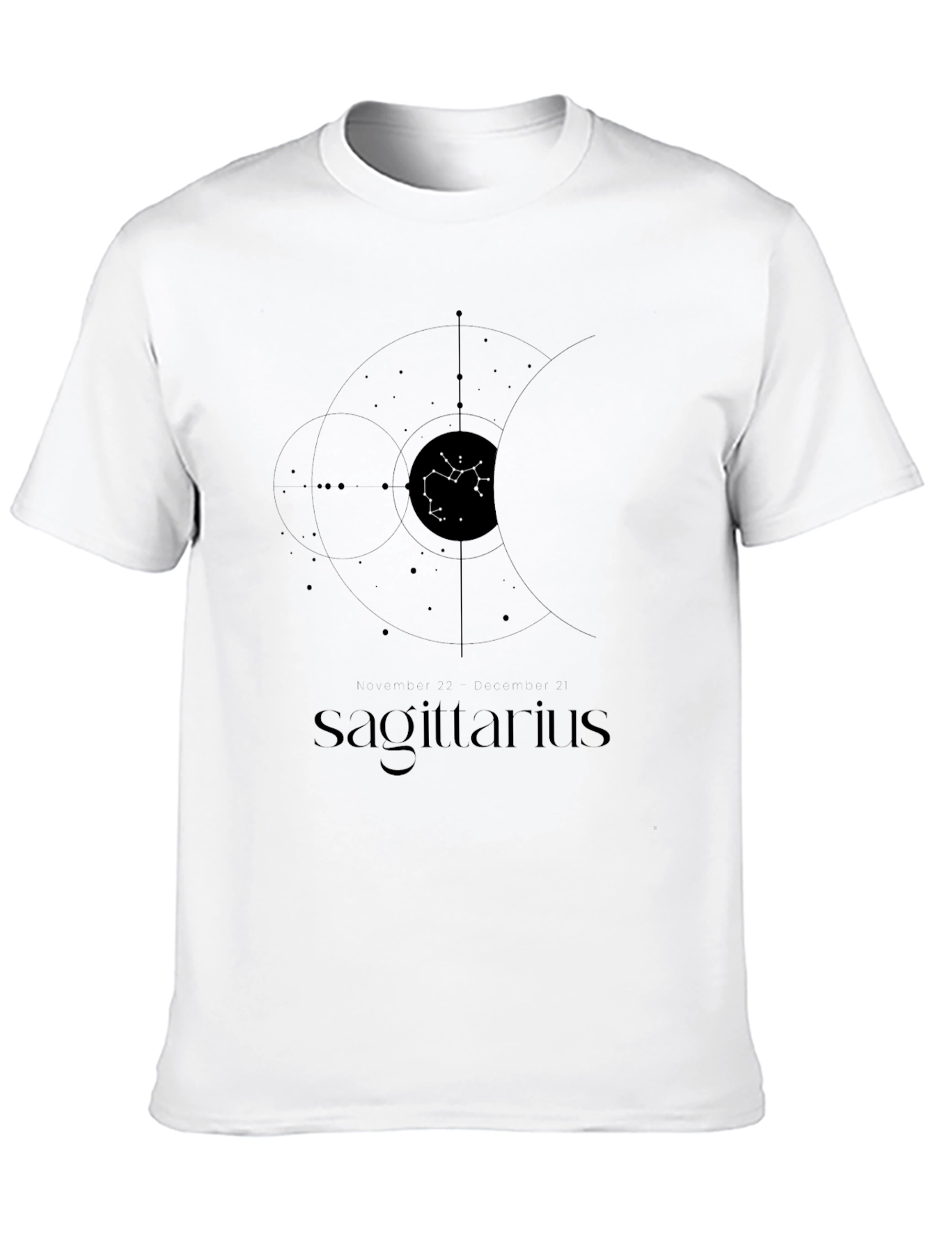 Sagittarius Zodiac Black T-Shirt