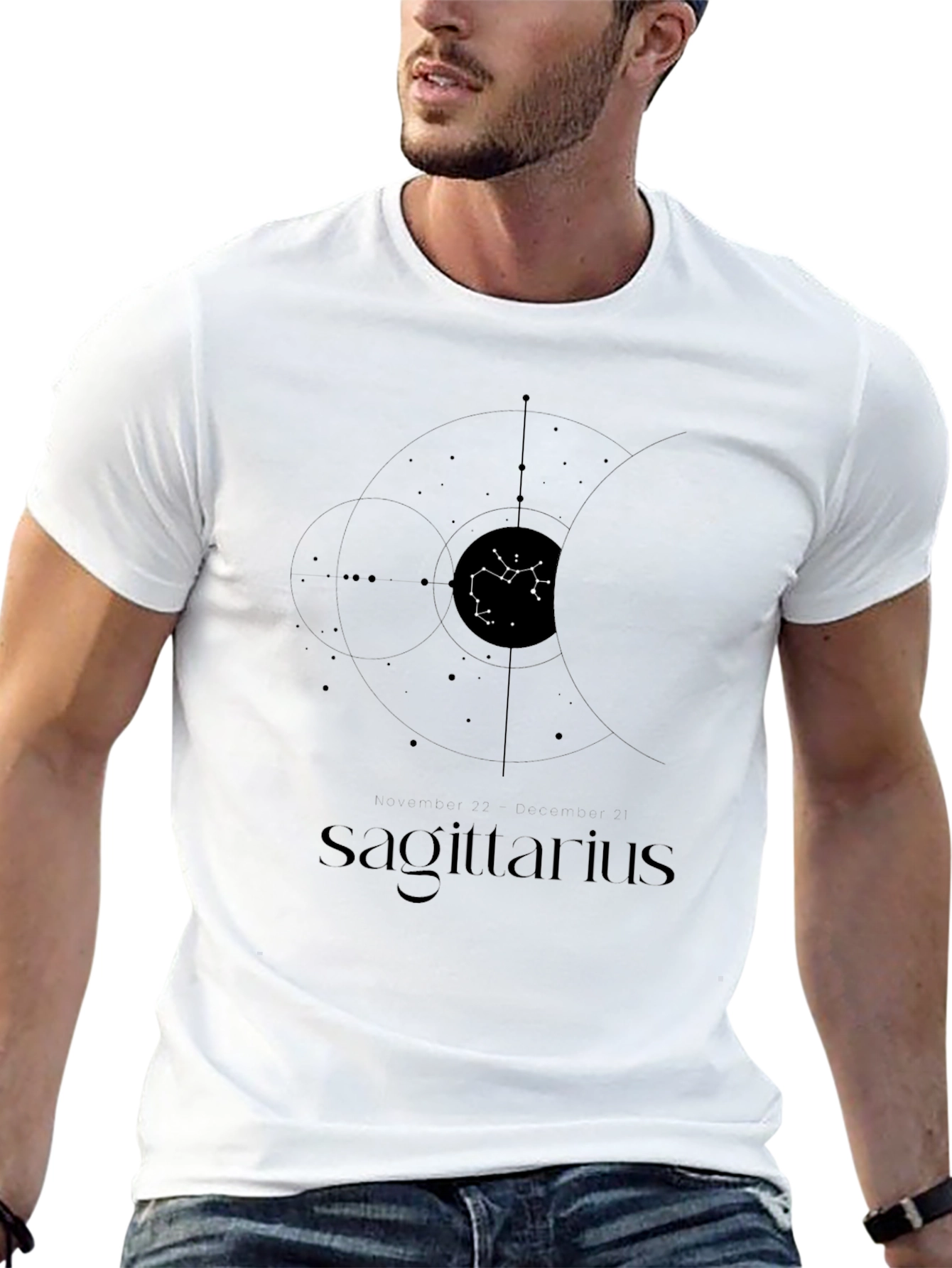 Sagittarius Zodiac Black T-Shirt