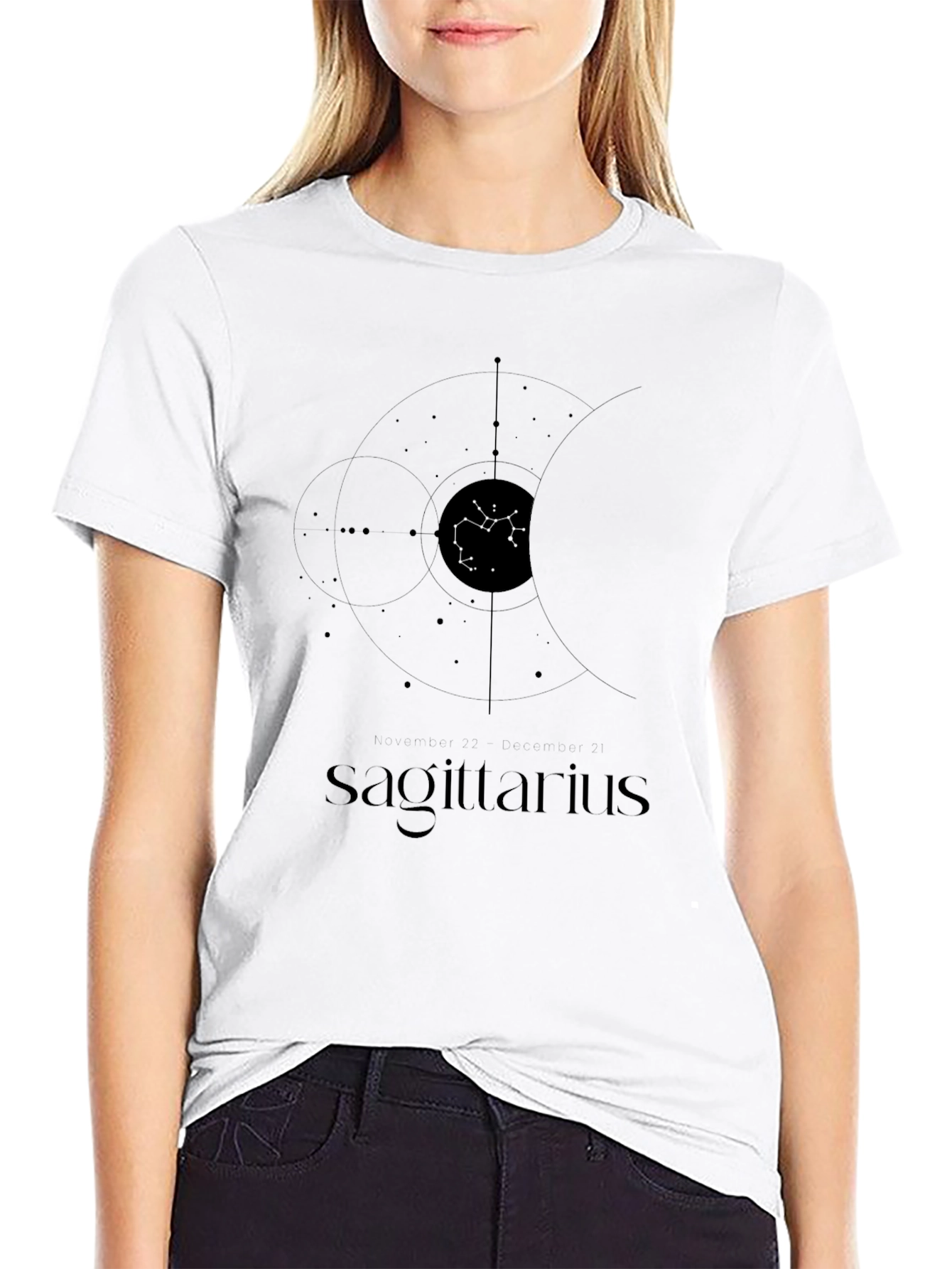 Sagittarius Zodiac Black T-Shirt