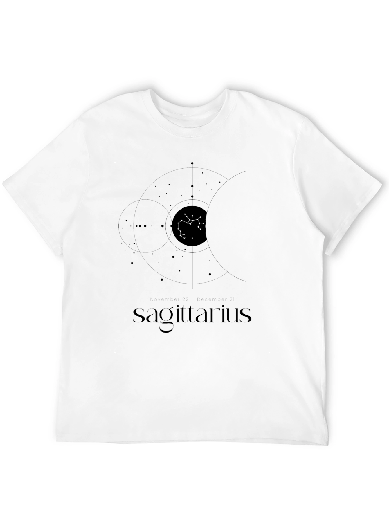 Sagittarius Zodiac Black T-Shirt
