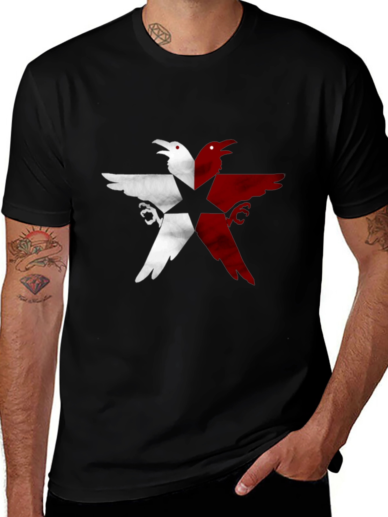 Raven Star Graphic Tee - Unisex Black T-Shirt