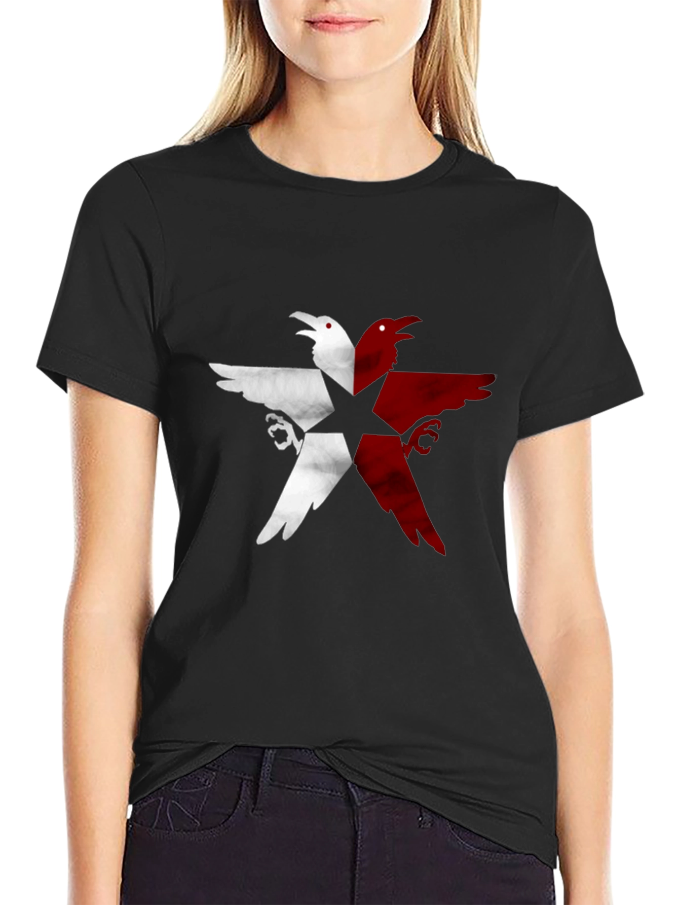 Raven Star Graphic Tee - Unisex Black T-Shirt