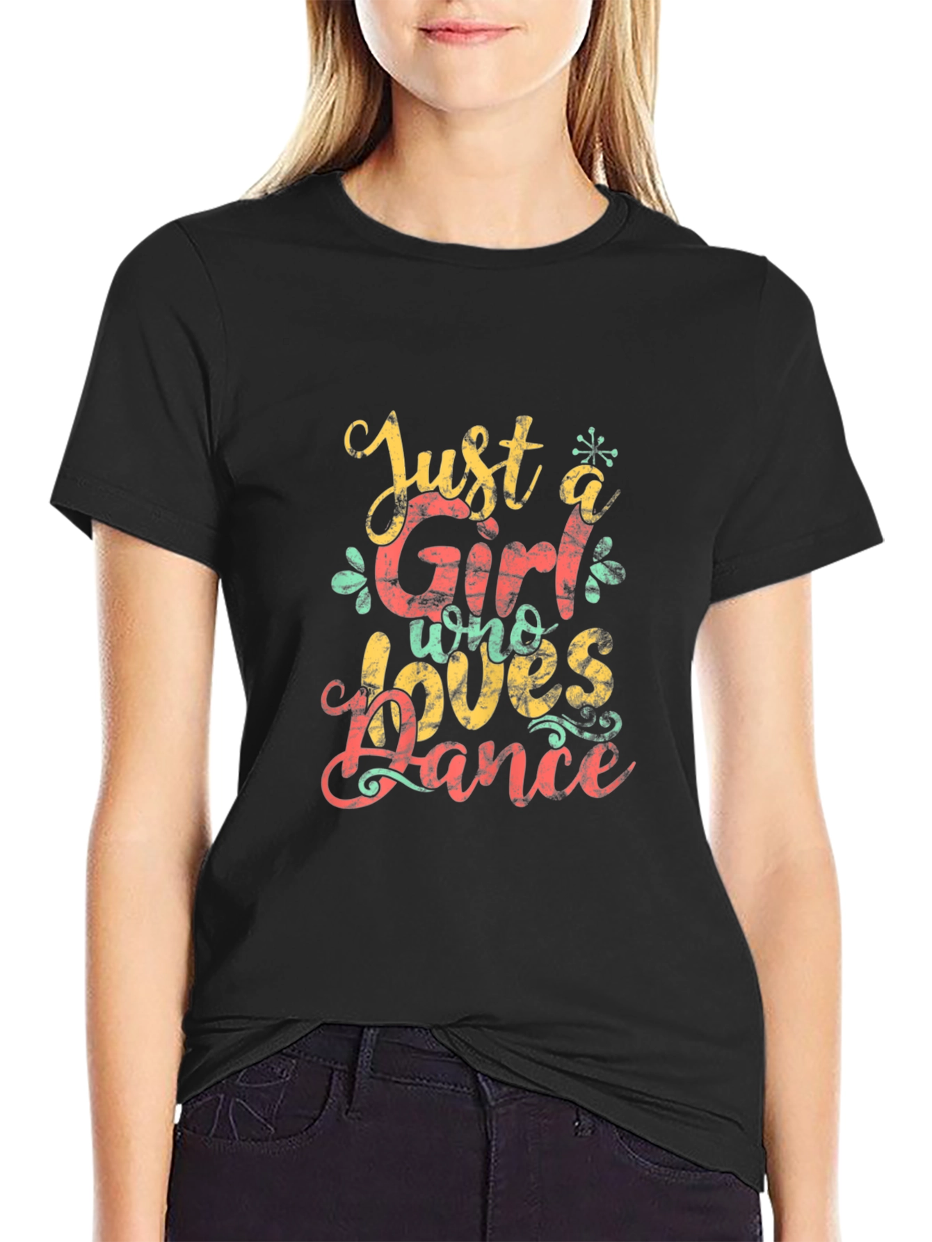 Just A Girl Who Loves Dance T-Shirt - Black