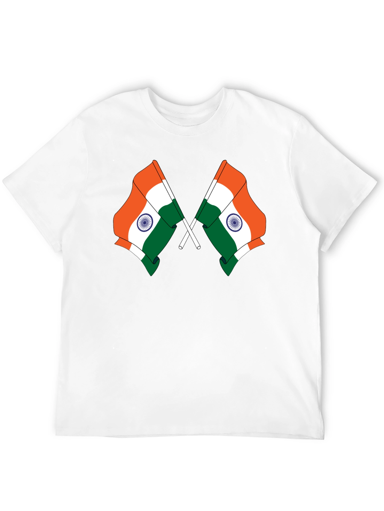 Indian Flag Graphic Tee - Black Cotton T-Shirt