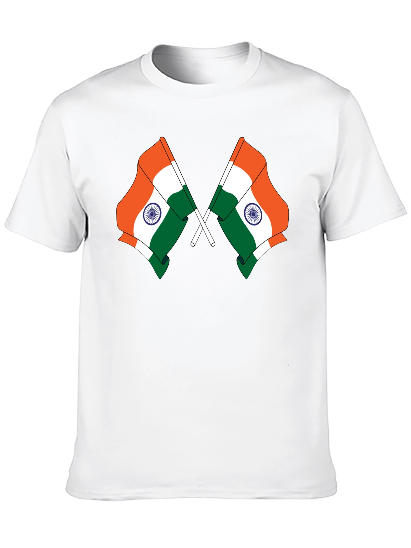 Indian Flag Graphic Tee - Black Cotton T-Shirt