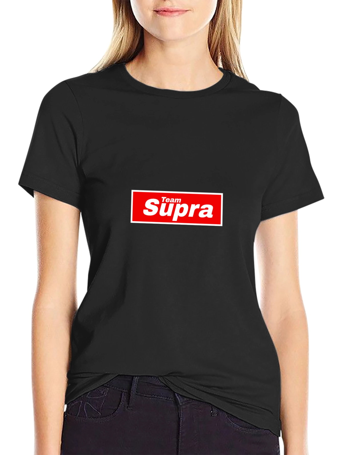 Team Supra Graphic Tee - Black Cotton Blend