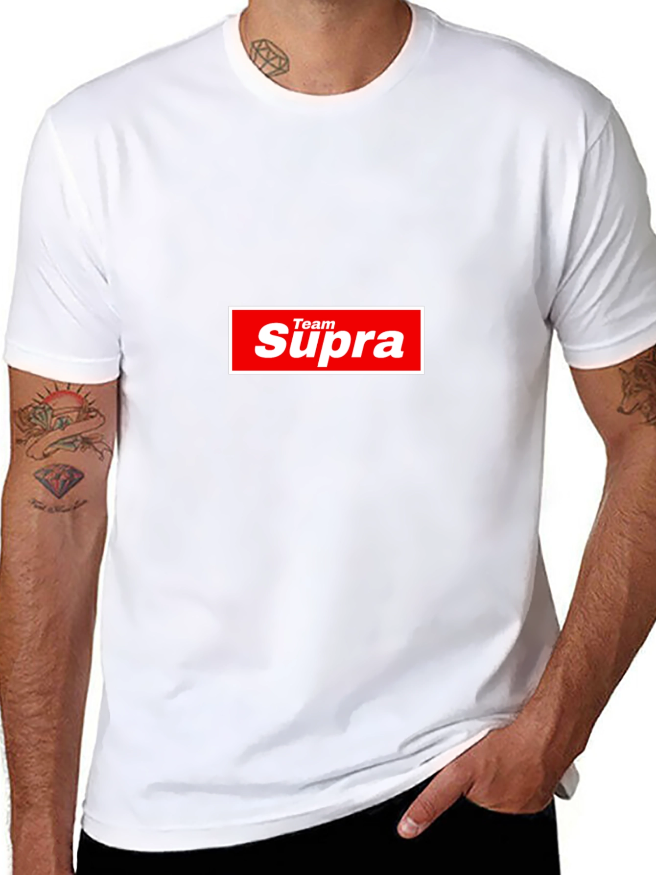 Team Supra Graphic Tee - Black Cotton Blend