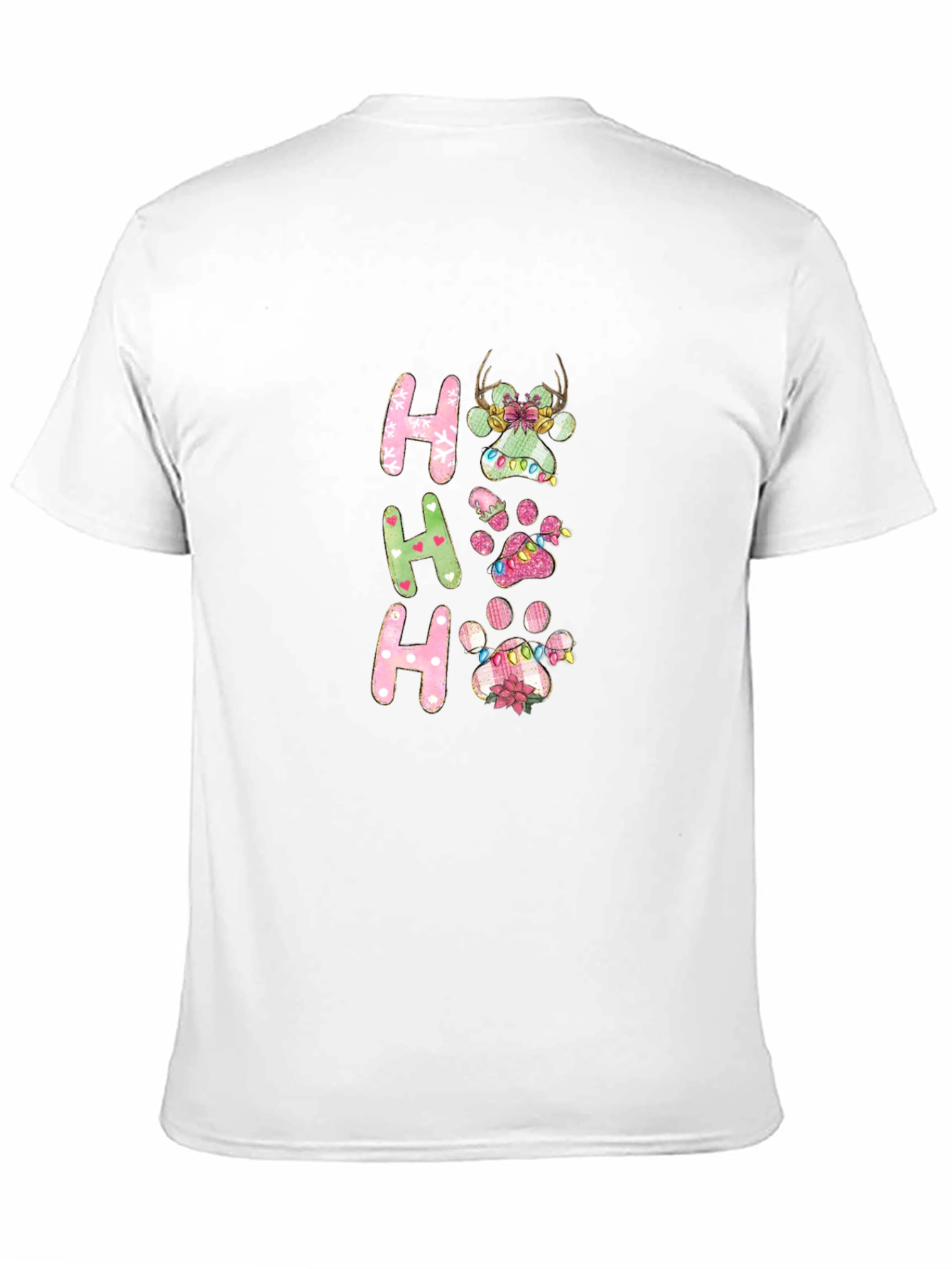 Festive Christmas Paw Print T-Shirt