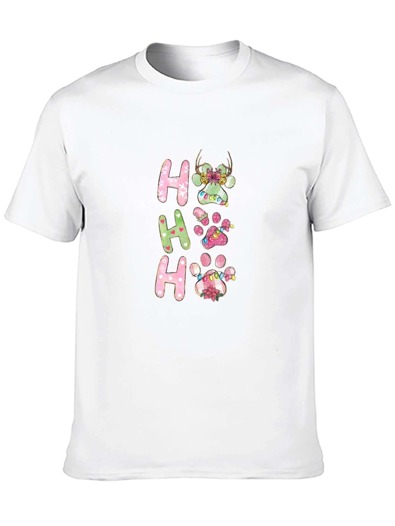 Festive Christmas Paw Print T-Shirt
