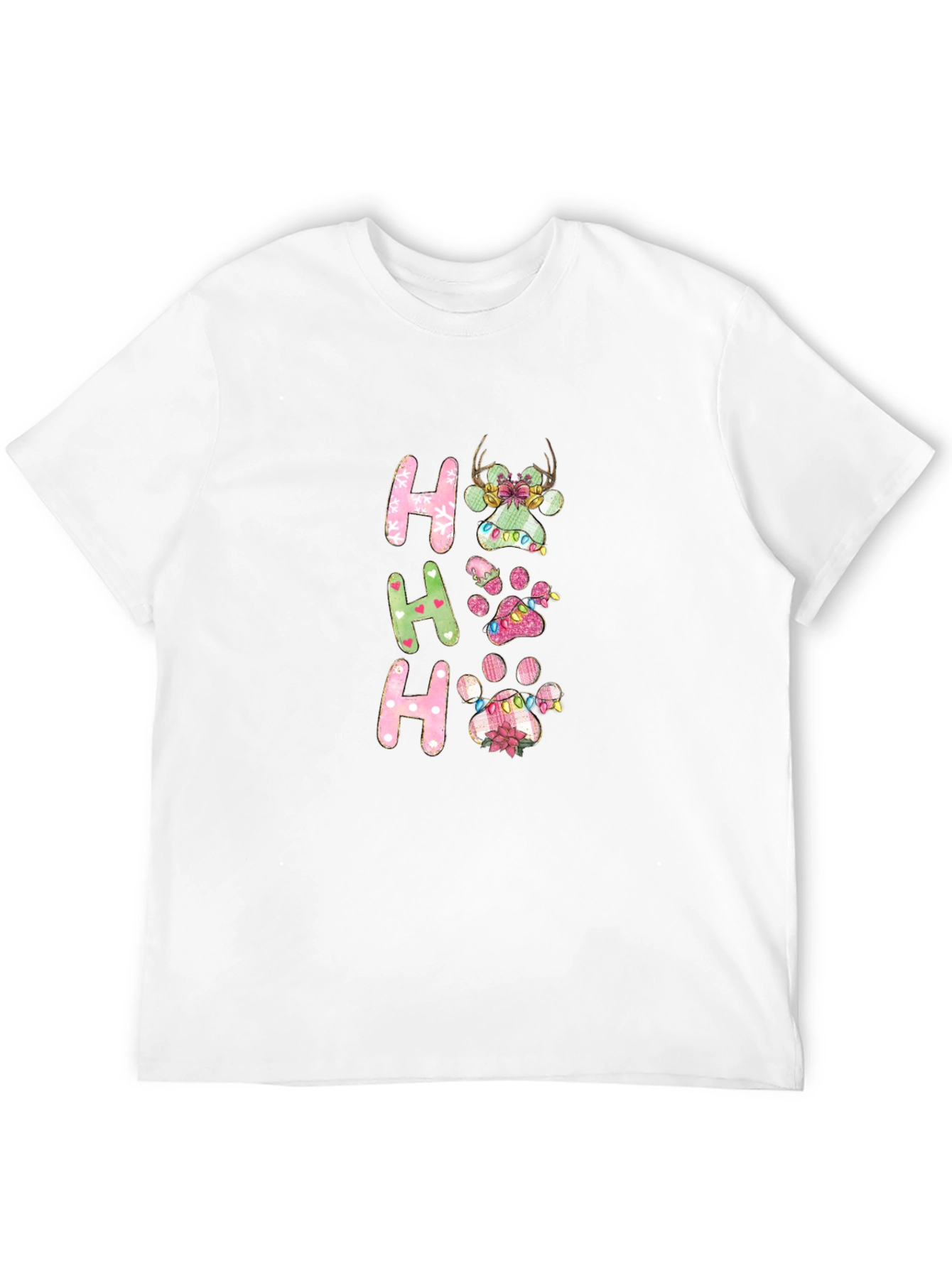 Festive Christmas Paw Print T-Shirt