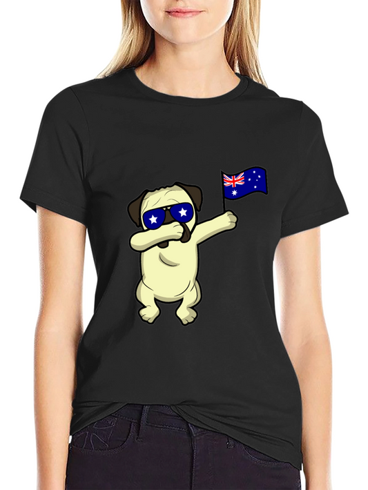 Dabbing Pug Australia Flag T-Shirt