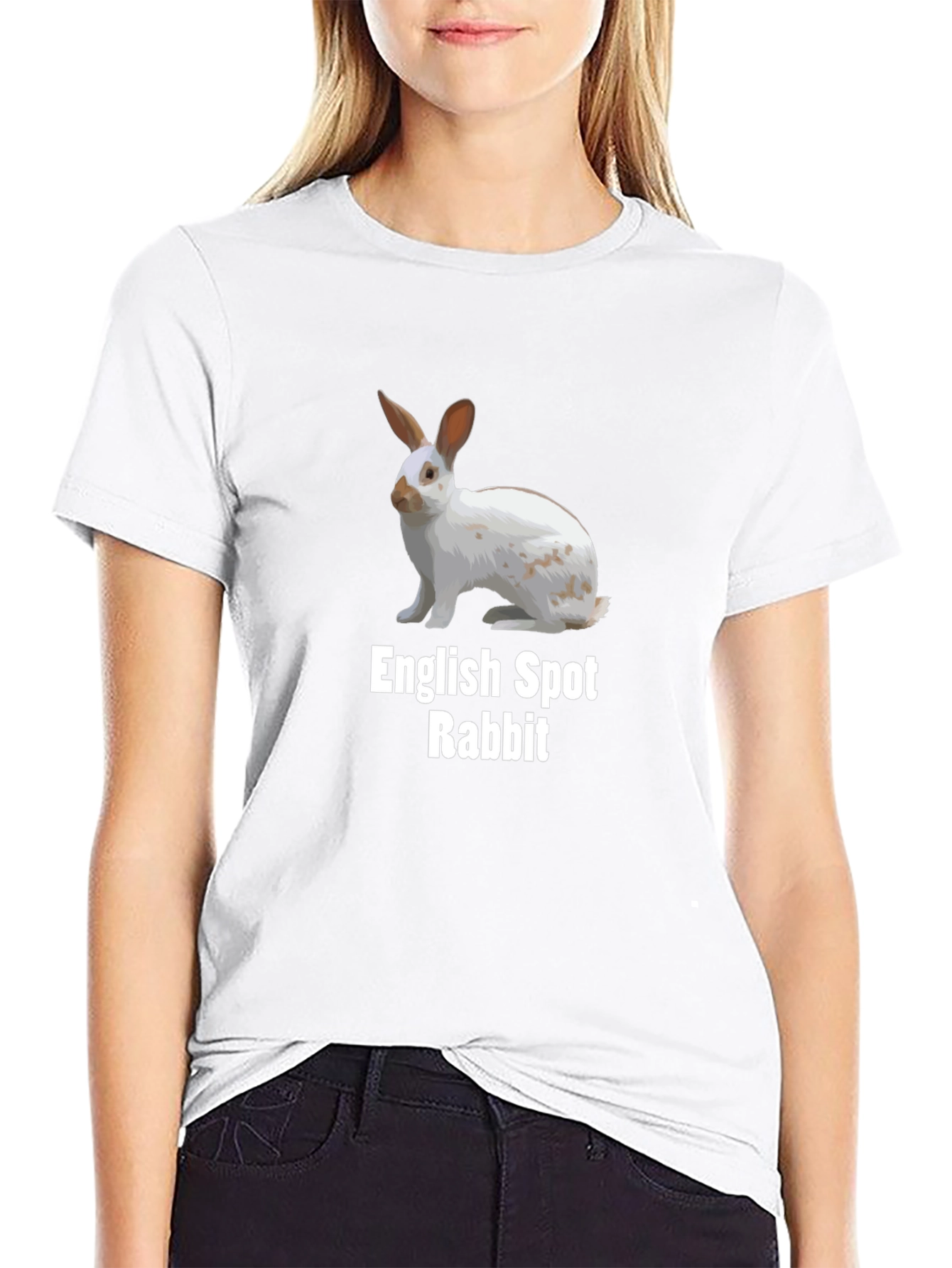 English Spot Rabbit T-Shirt - Unique Design