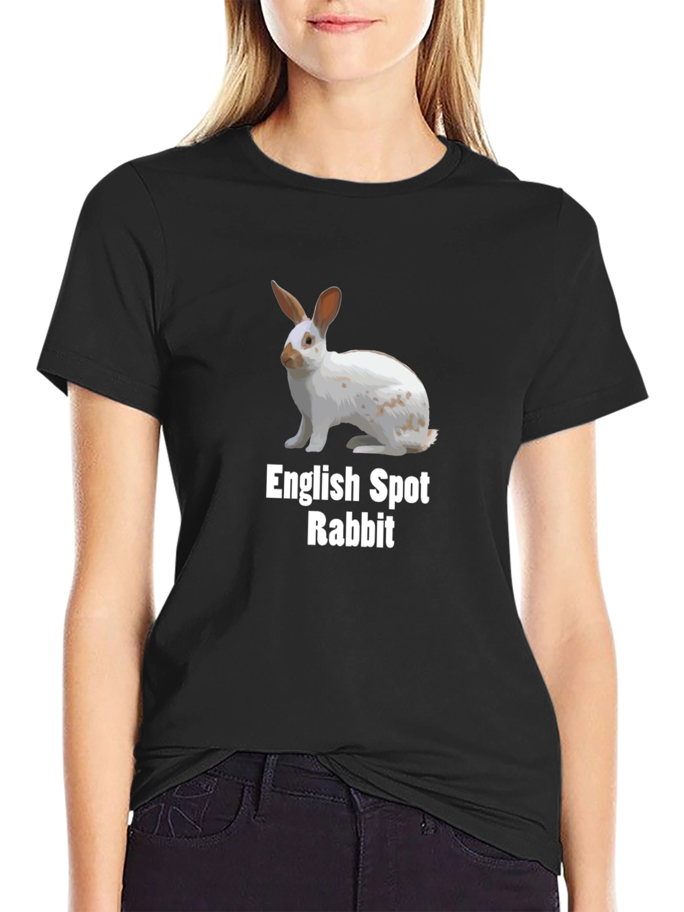 English Spot Rabbit T-Shirt - Unique Design