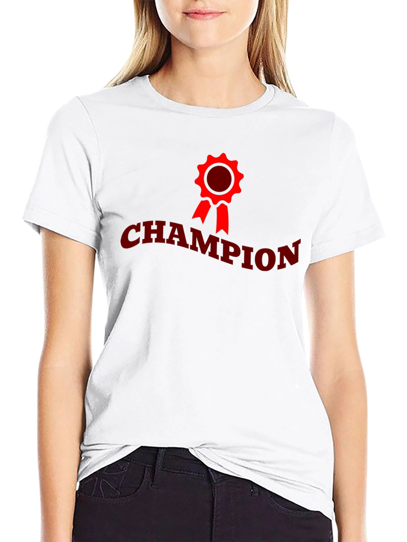 Champion Graphic Tee - Black Crew Neck