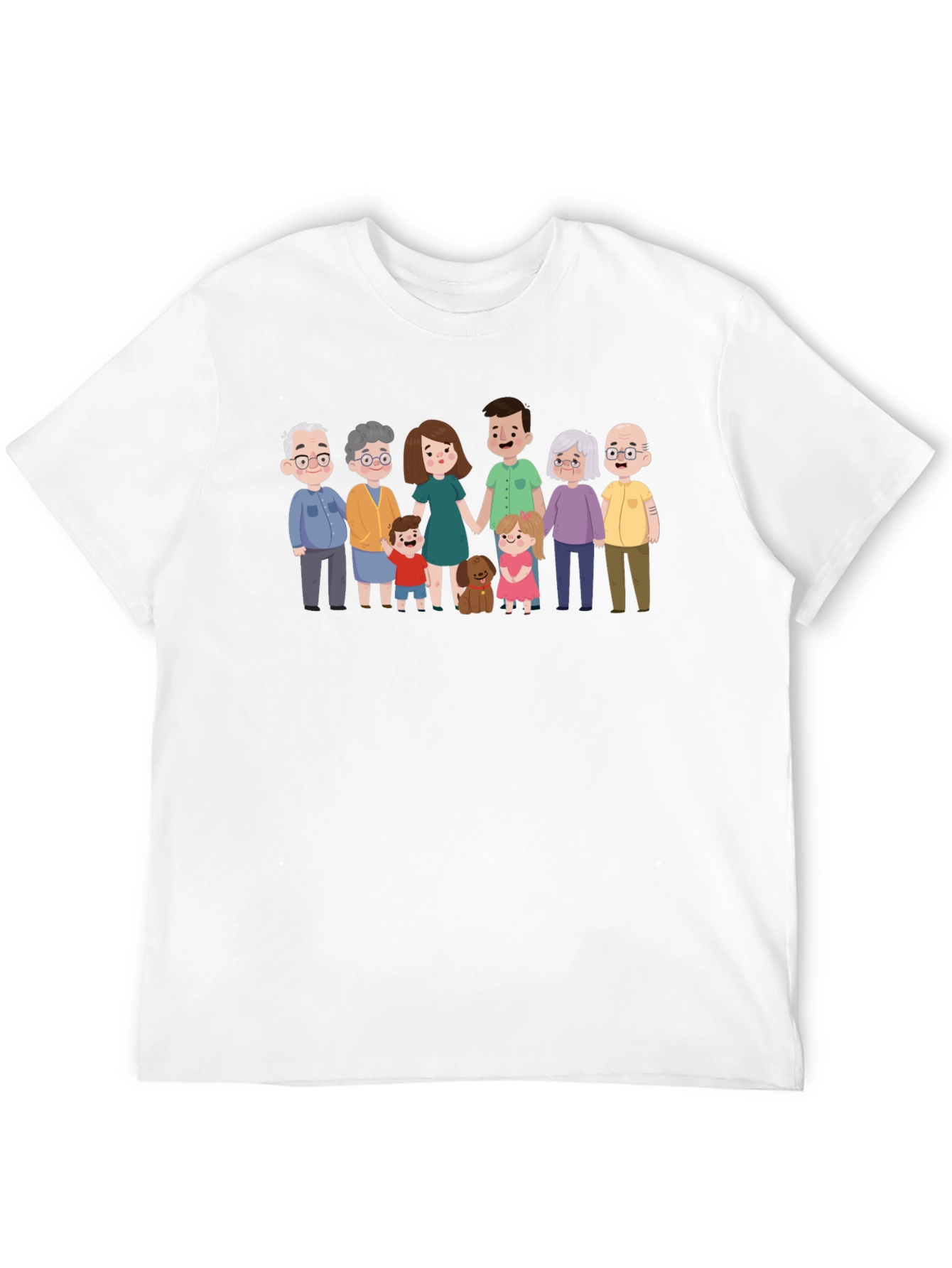Family Portrait Graphic Tee - Black Cotton Blend