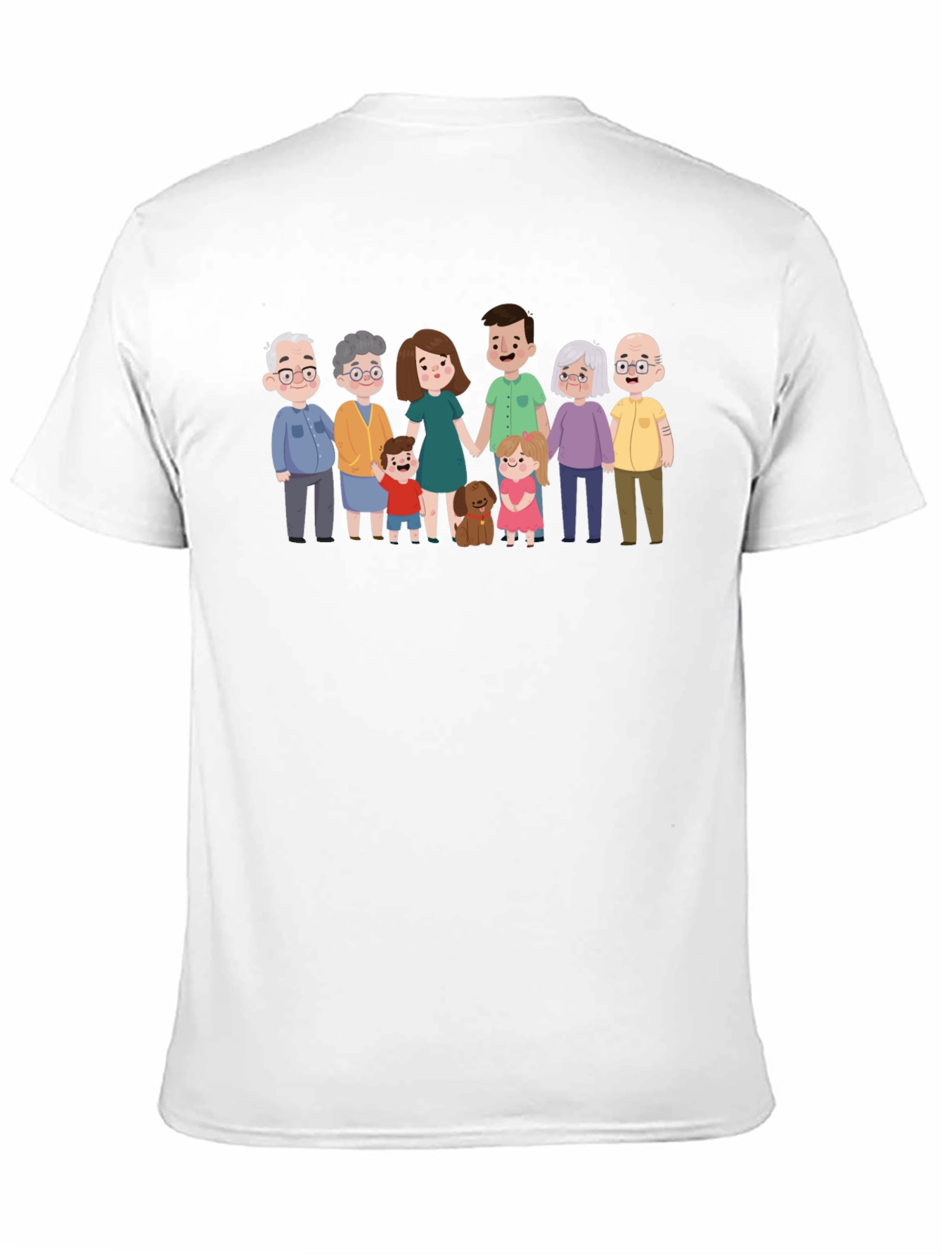 Family Portrait Graphic Tee - Black Cotton Blend