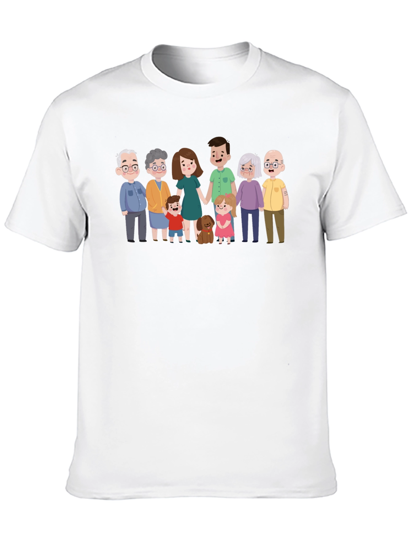 Family Portrait Graphic Tee - Black Cotton Blend