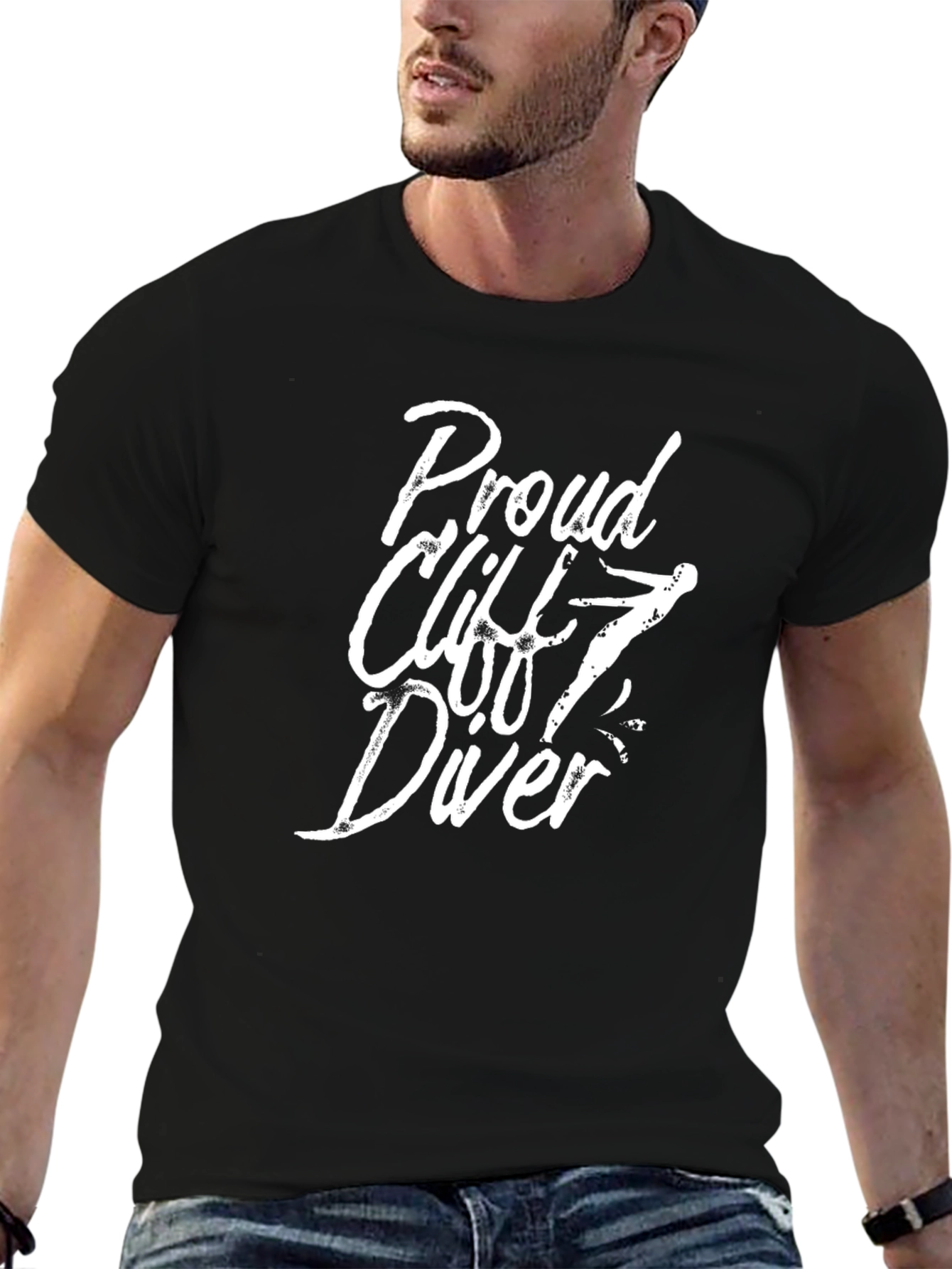 Proud Cliff Diver Black T-Shirt