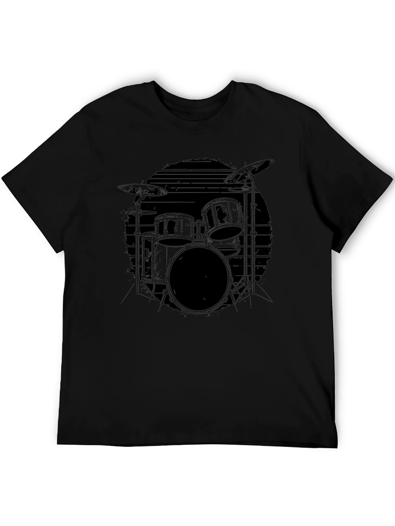 Black Drum Set Graphic Tee - Musicians Essential