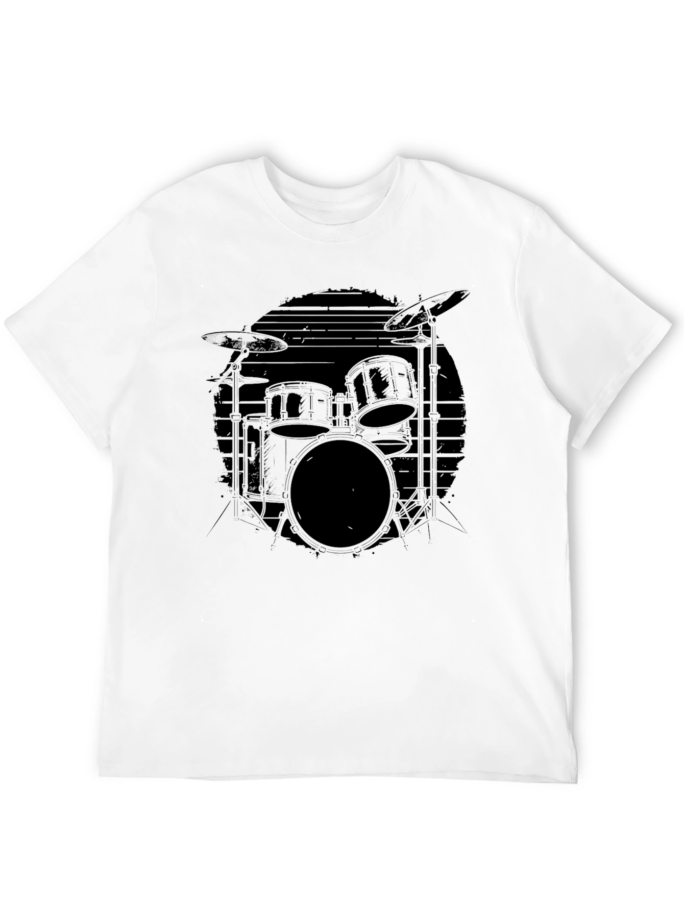 Black Drum Set Graphic Tee - Musicians Essential