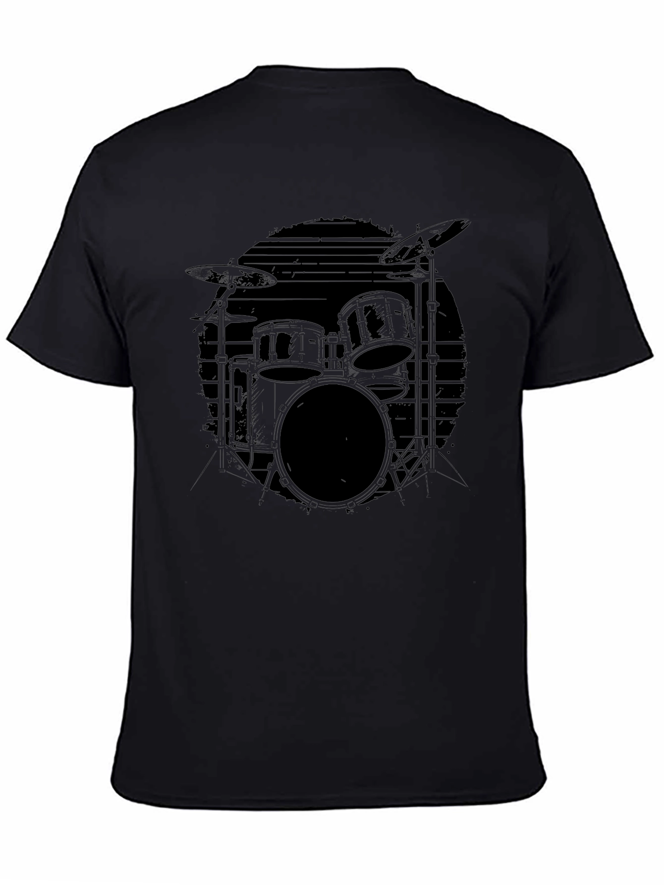Black Drum Set Graphic Tee - Musicians Essential