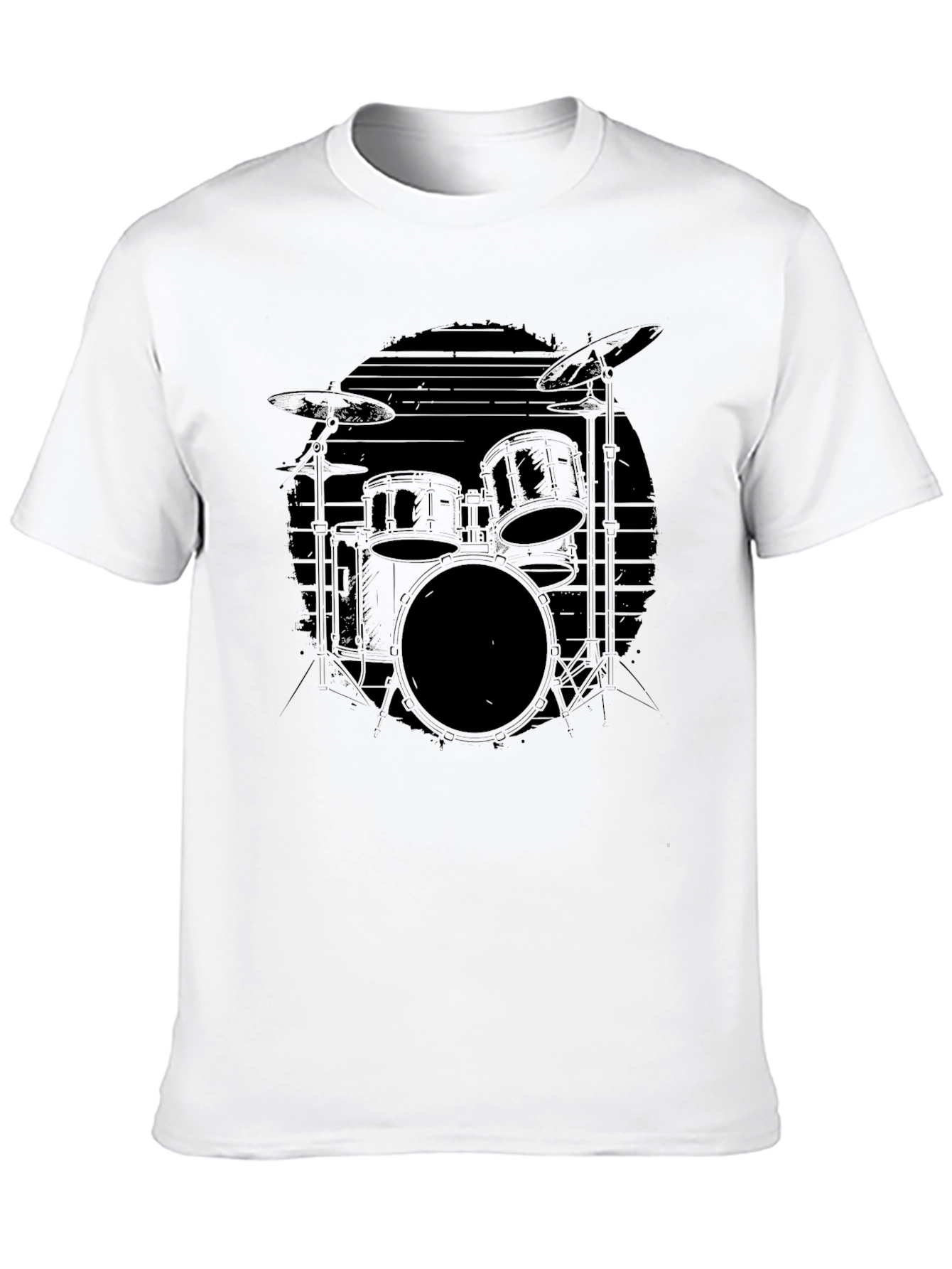 Black Drum Set Graphic Tee - Musicians Essential
