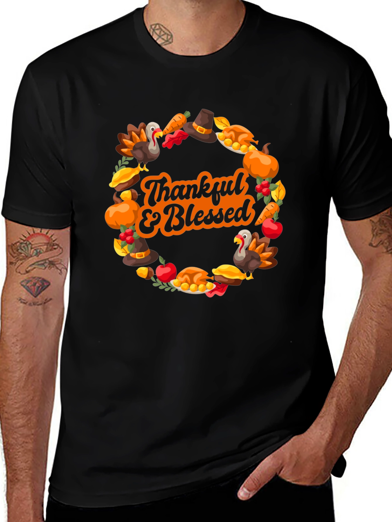 Thankful & Blessed Thanksgiving T-Shirt