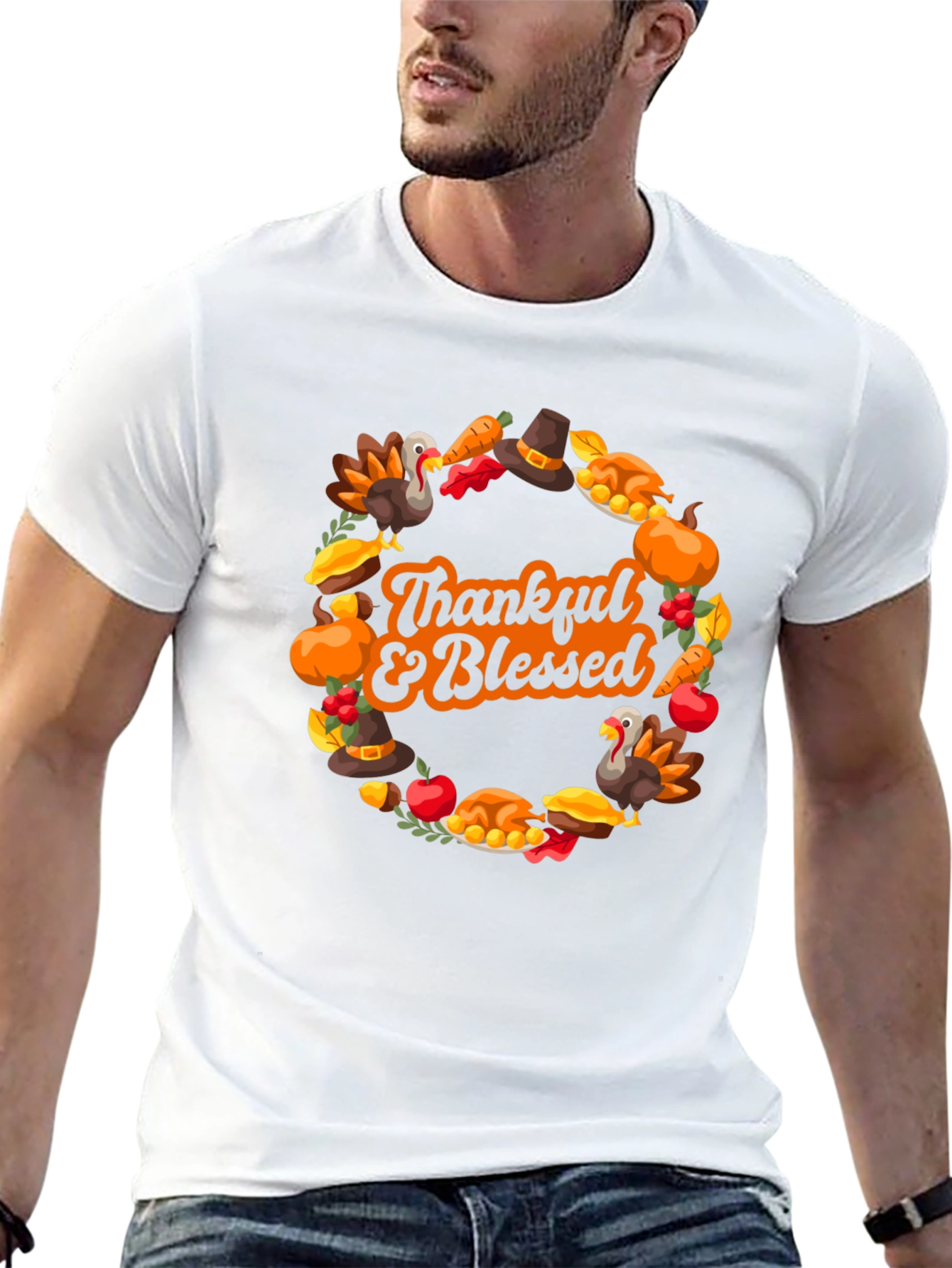 Thankful & Blessed Thanksgiving T-Shirt