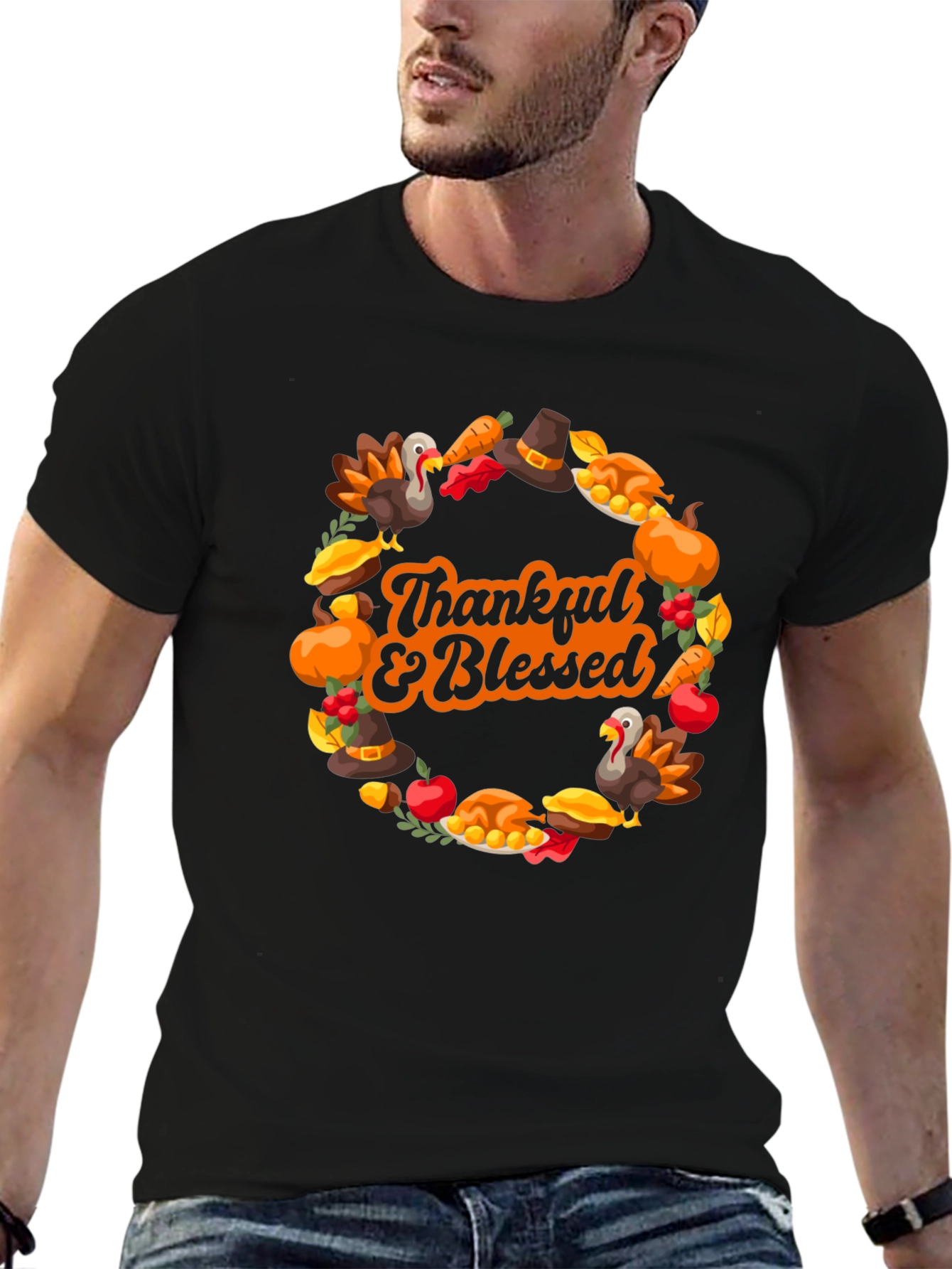 Thankful & Blessed Thanksgiving T-Shirt