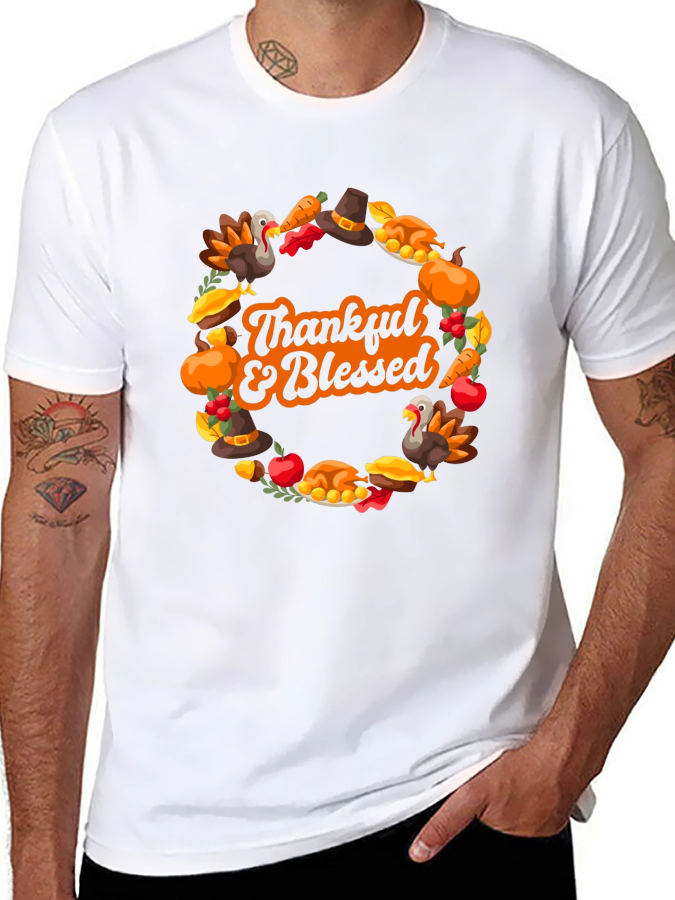 Thankful & Blessed Thanksgiving T-Shirt