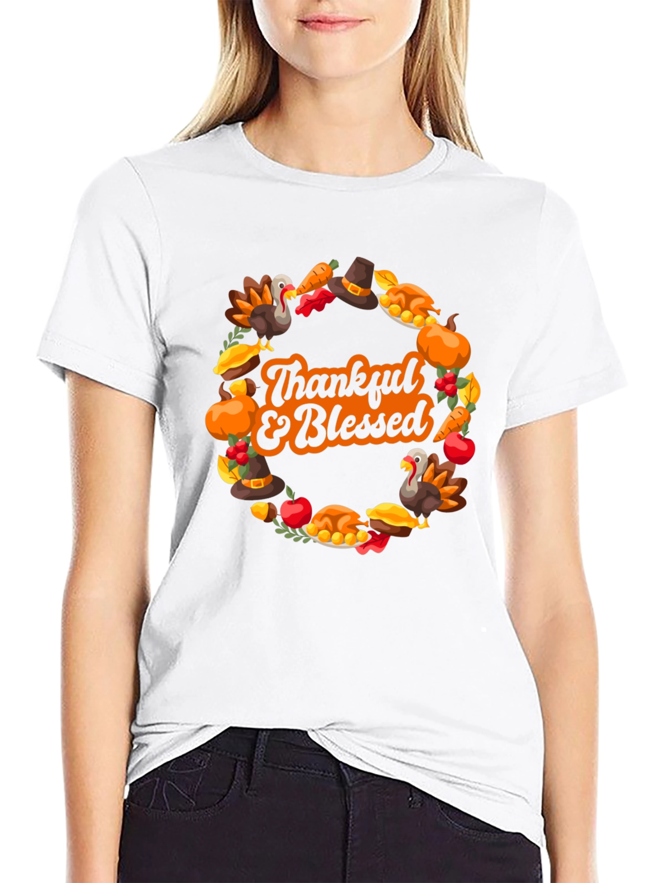 Thankful & Blessed Thanksgiving T-Shirt