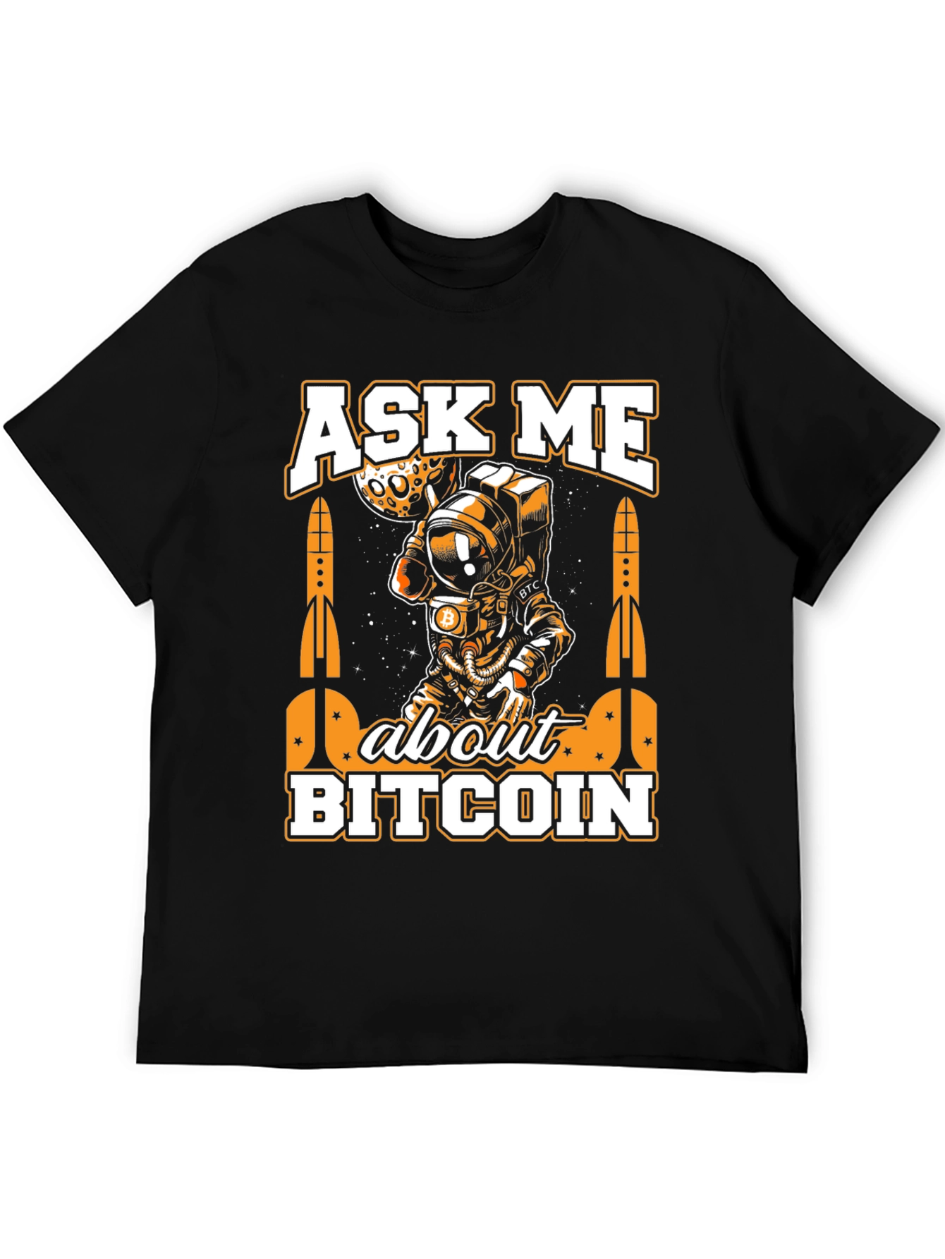 Ask Me About Bitcoin Black Graphic Tee