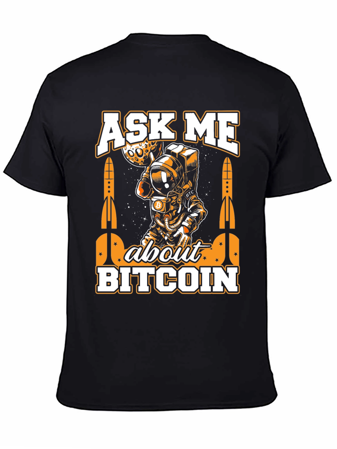 Ask Me About Bitcoin Black Graphic Tee