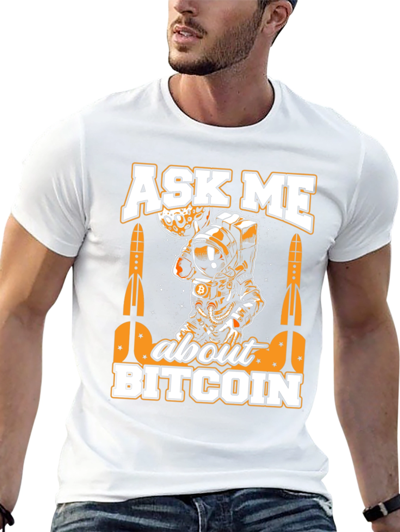 Ask Me About Bitcoin Black Graphic Tee