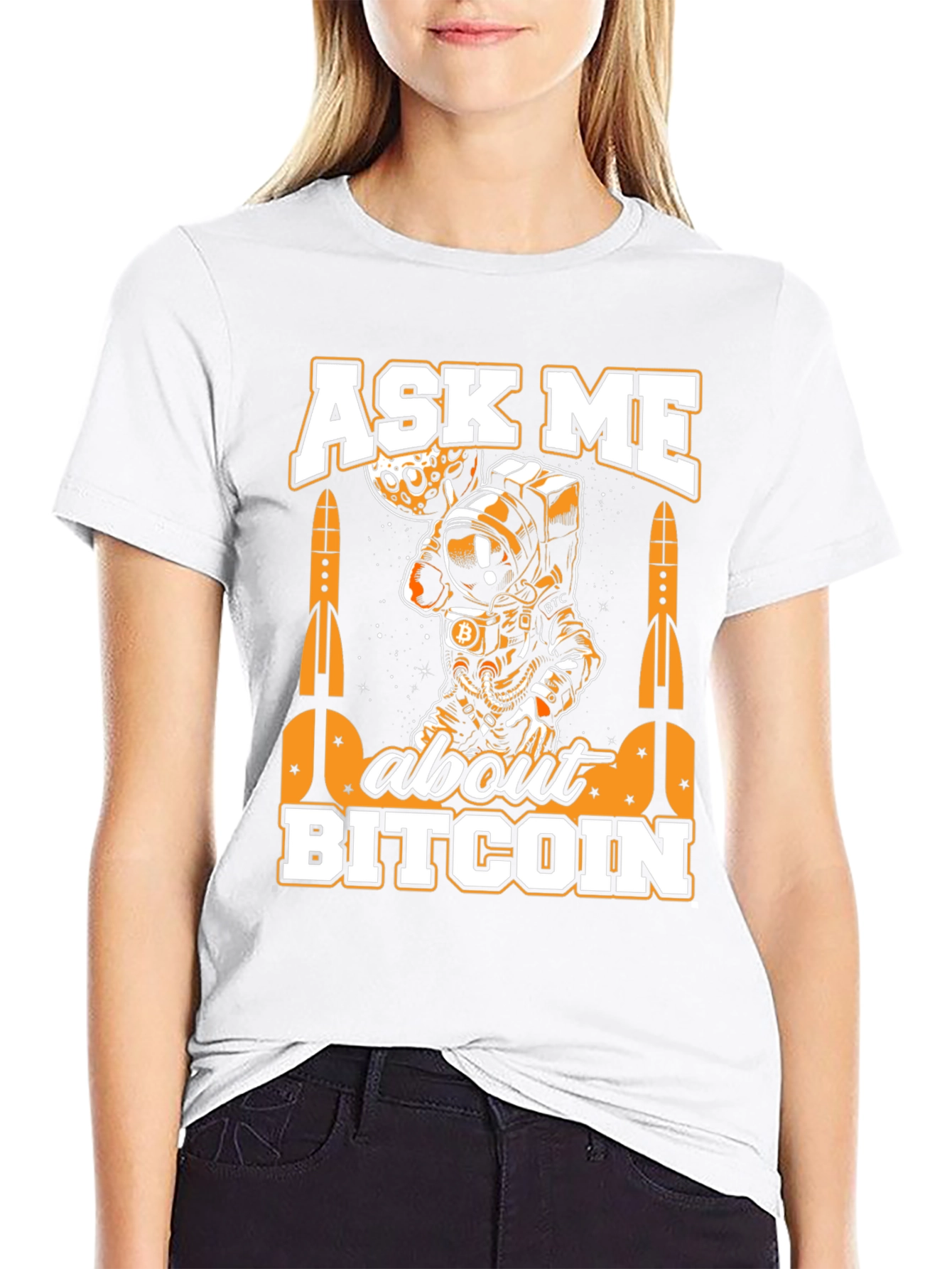 Ask Me About Bitcoin Black Graphic Tee
