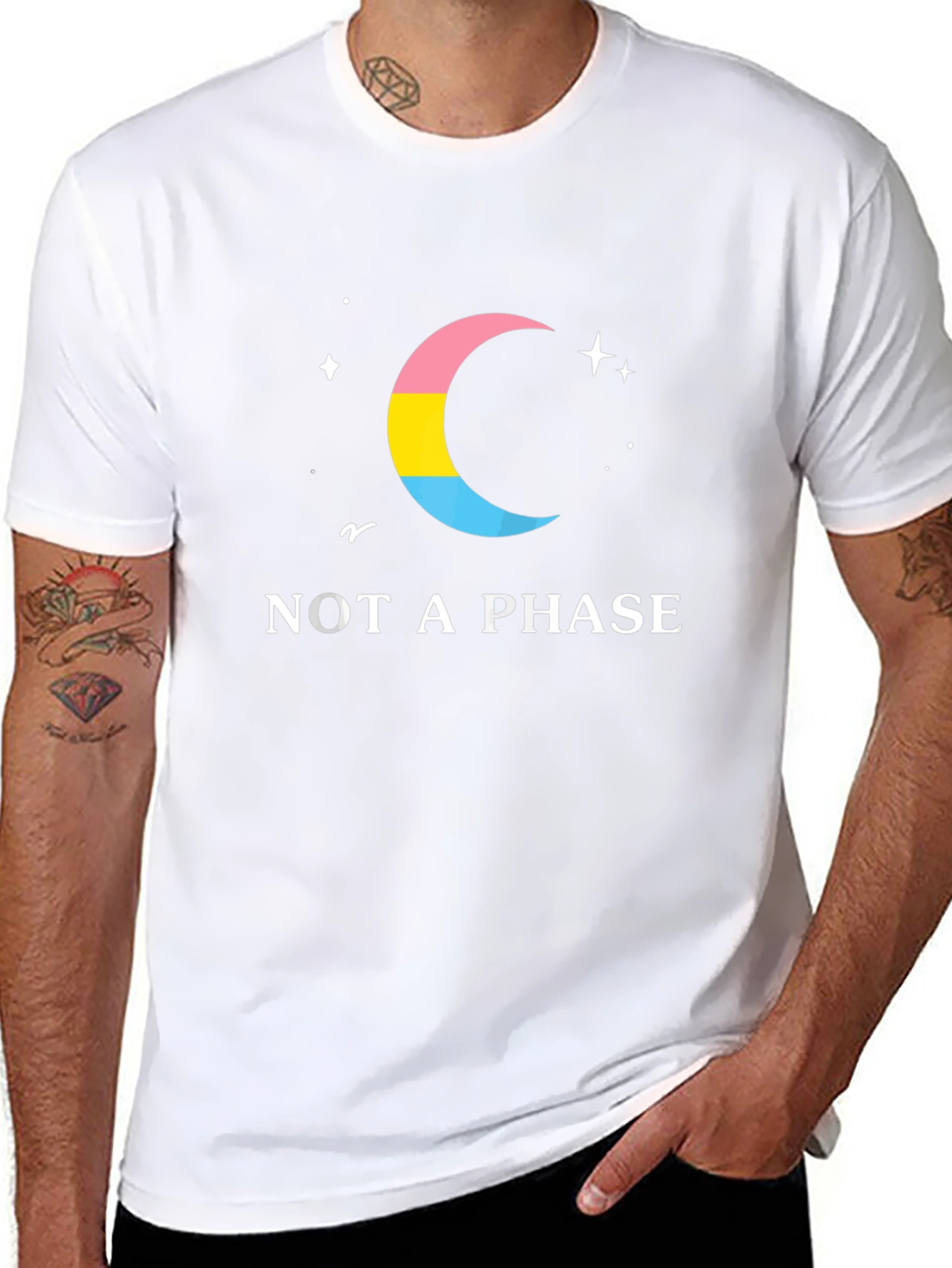 Pansexual Pride Moon T-Shirt - Not a Phase