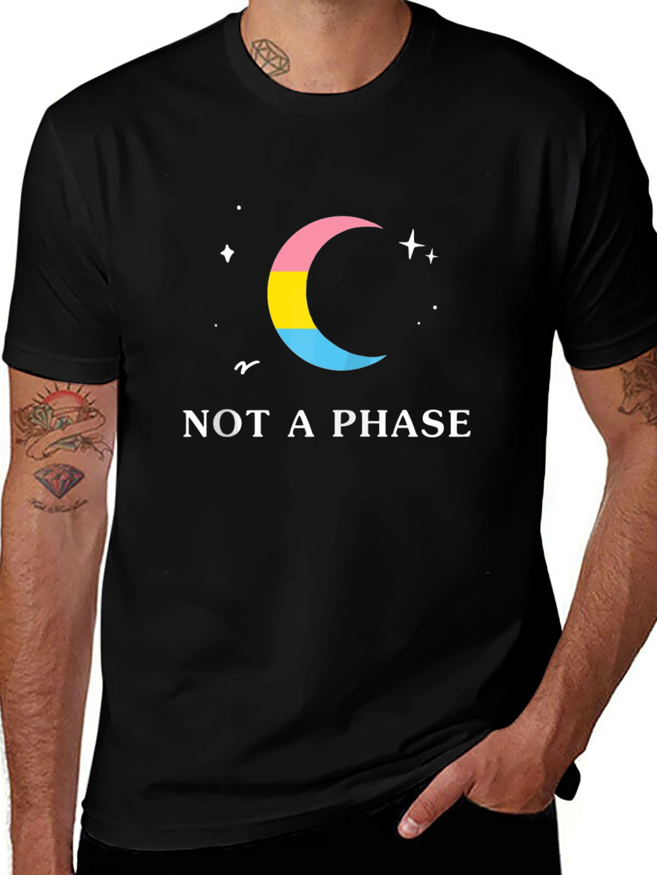 Pansexual Pride Moon T-Shirt - Not a Phase