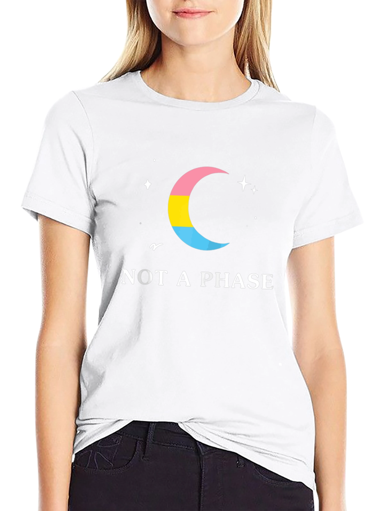Pansexual Pride Moon T-Shirt - Not a Phase