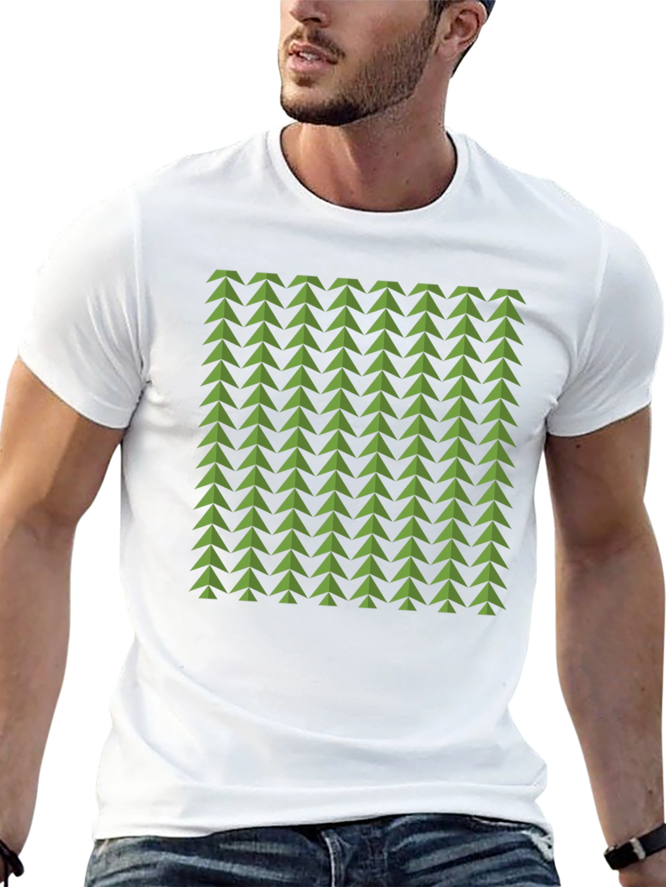 Geometric Green Arrows Tee