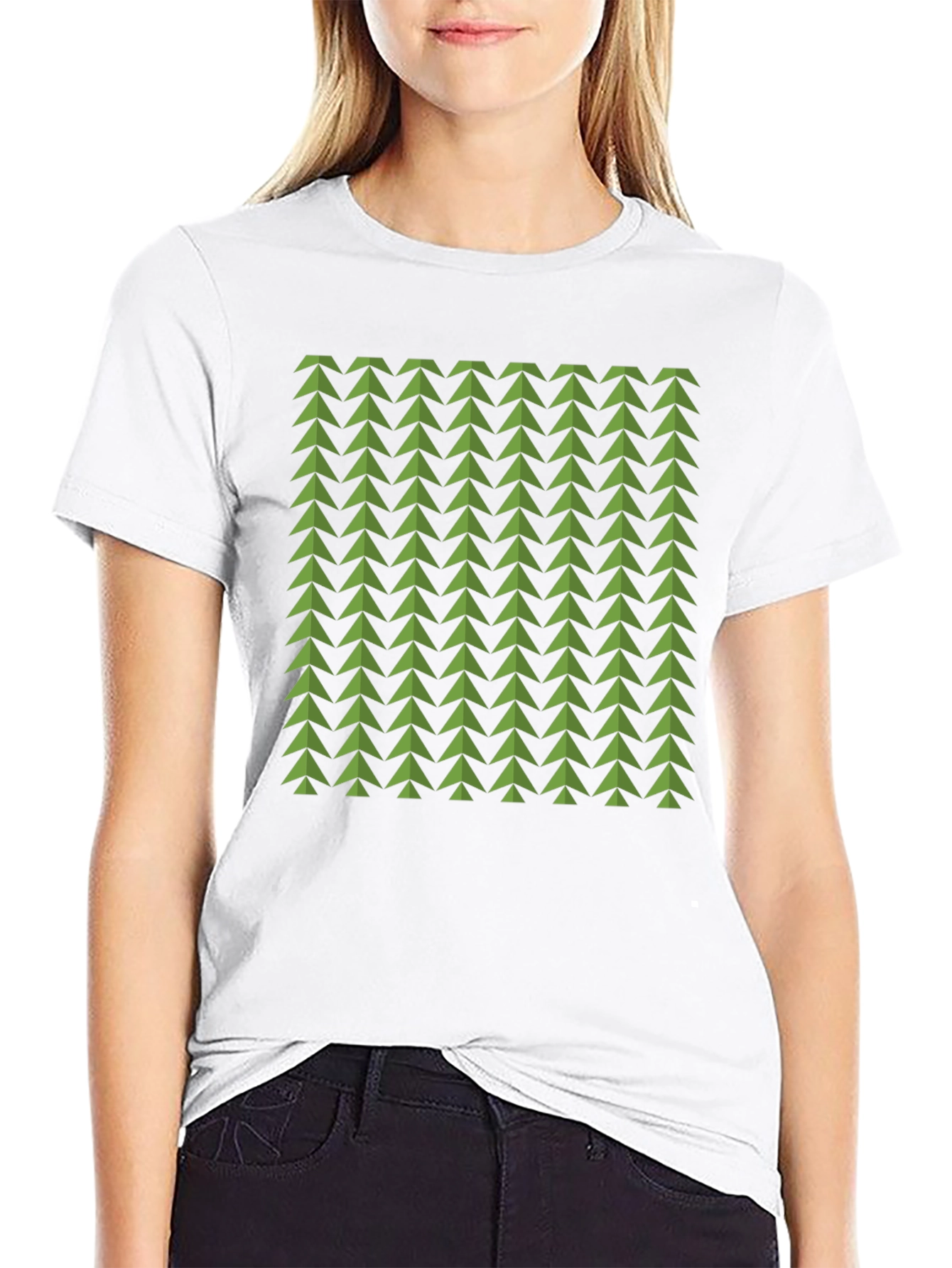 Geometric Green Arrows Tee