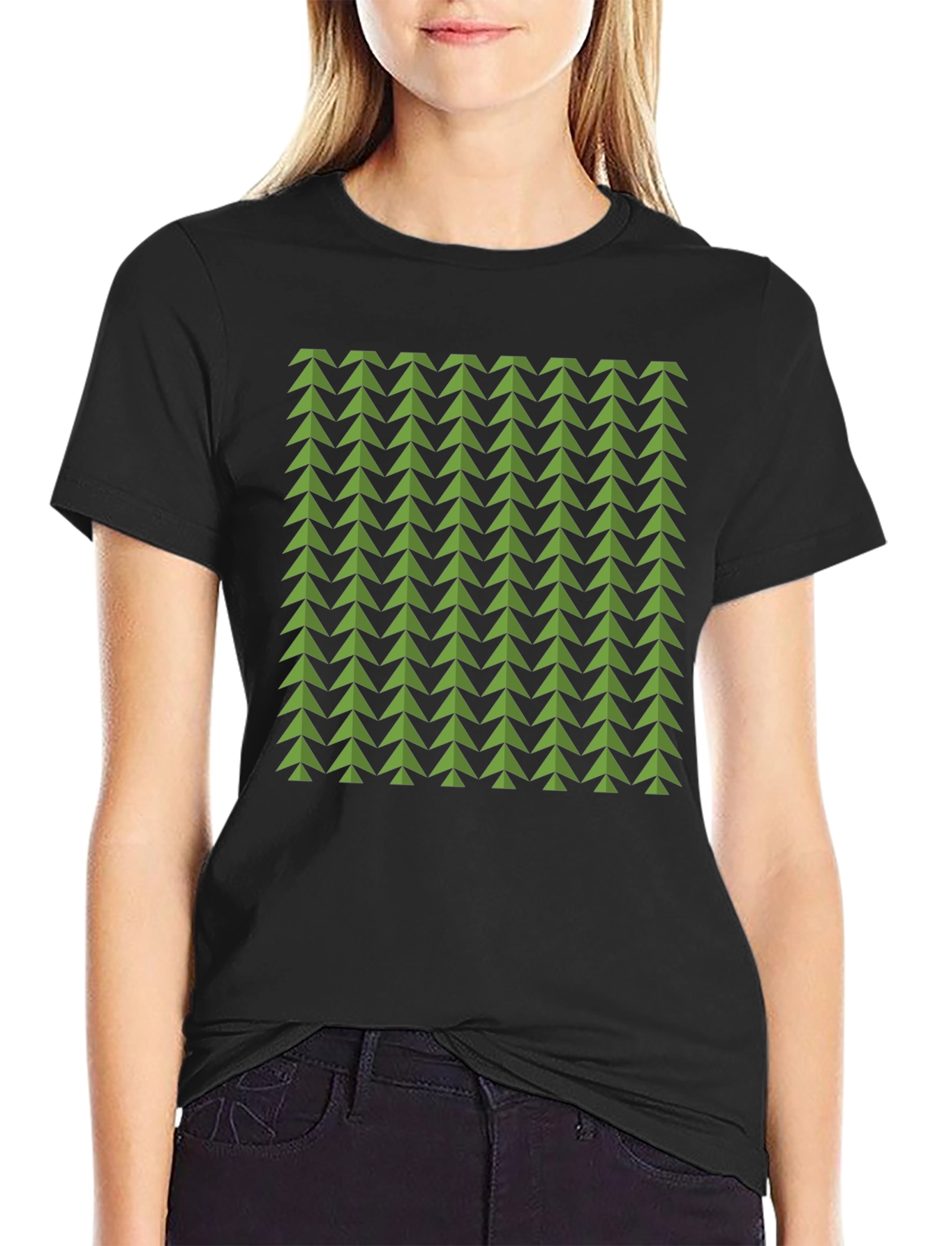Geometric Green Arrows Tee