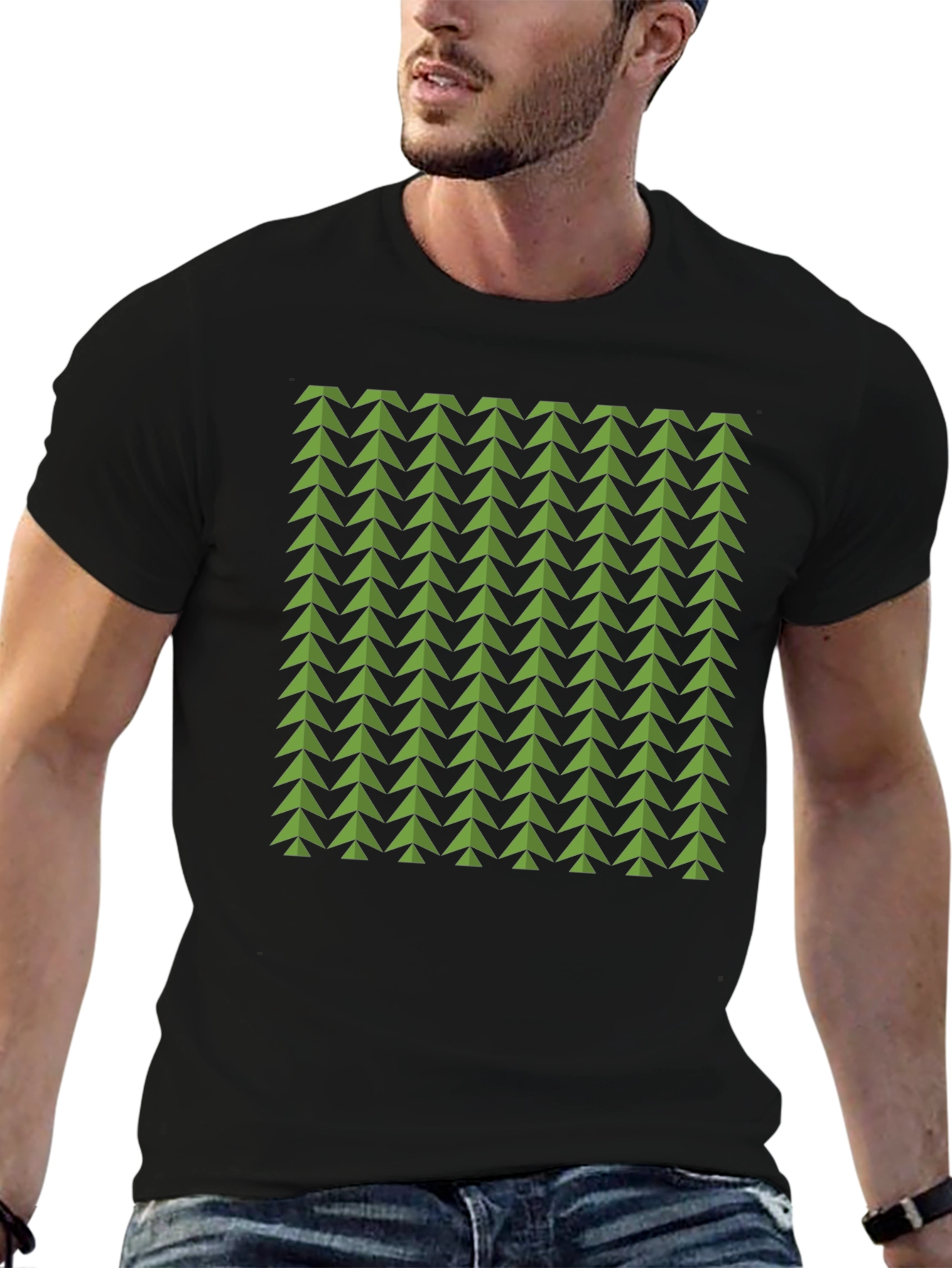Geometric Green Arrows Tee