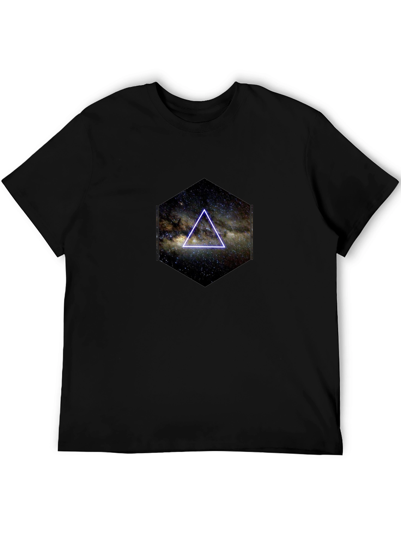 Cosmic Triangle Graphic Black T-Shirt